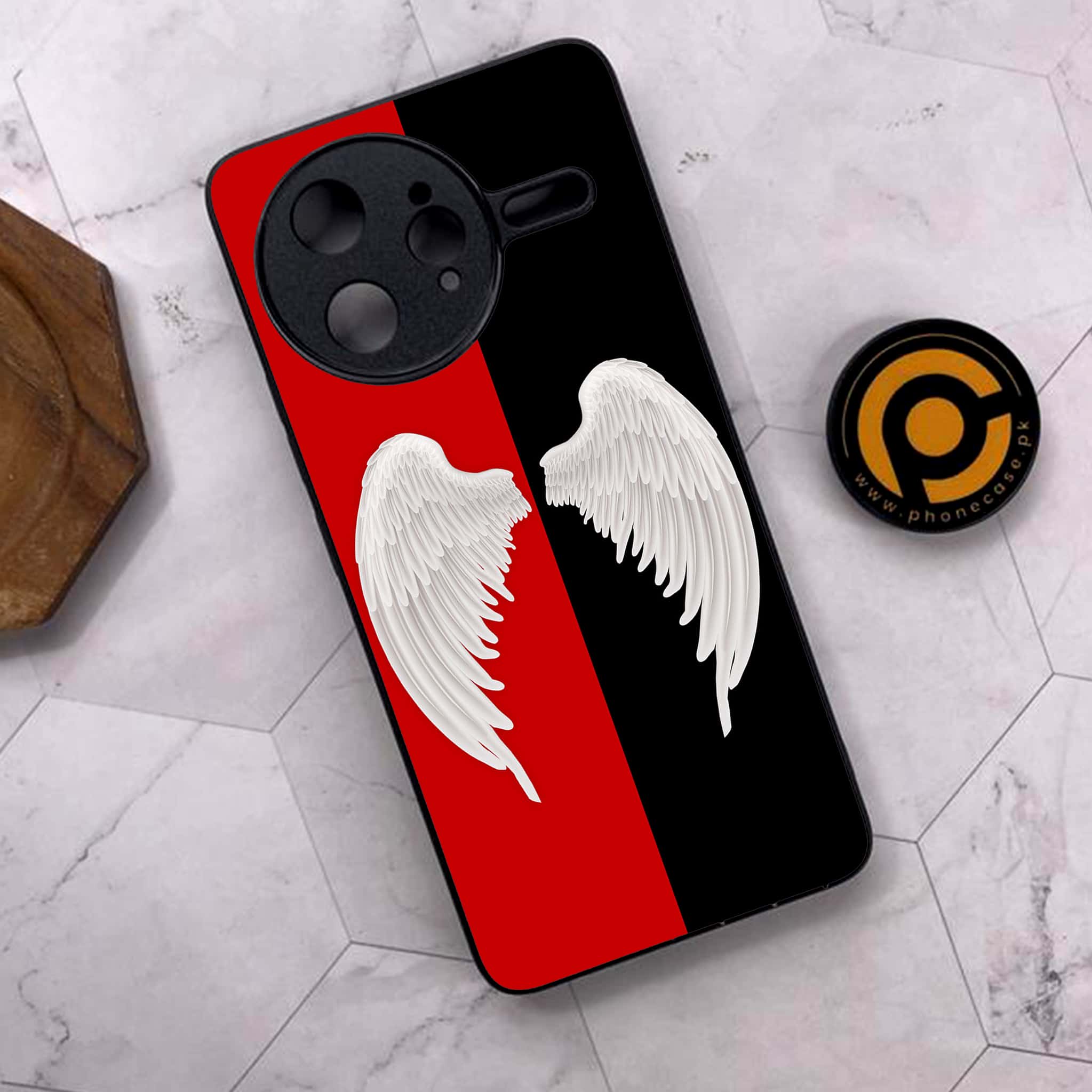 Xiaomi Poco F7 Ultra 5G - Angel Wings 2.0 Series - Premium Metal Printed soft Bumper shock Proof Case