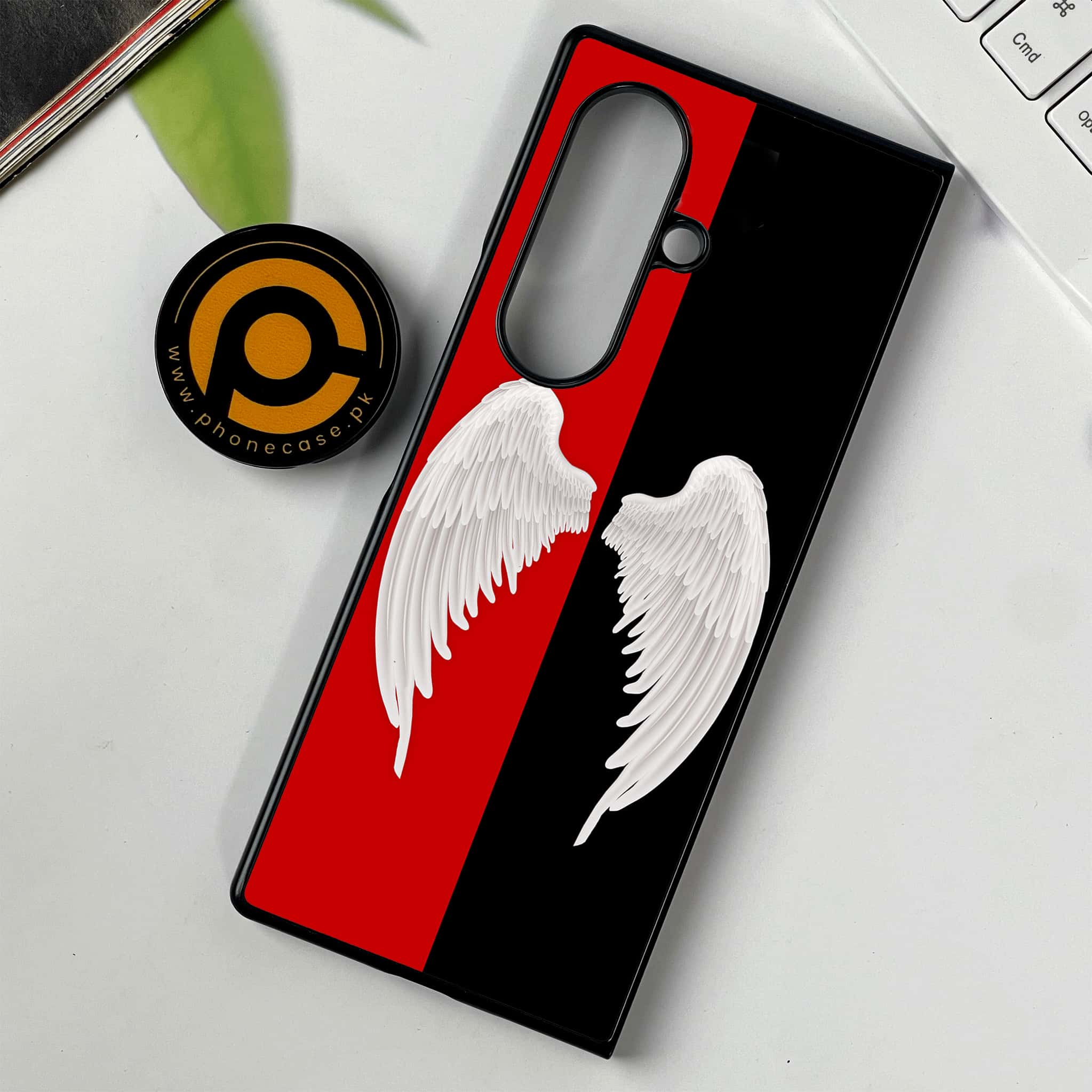 Samsung Galaxy Z Fold 7 - Angel Wings 2.0 Series - Premium Metal Printed soft Bumper shock Proof Case
