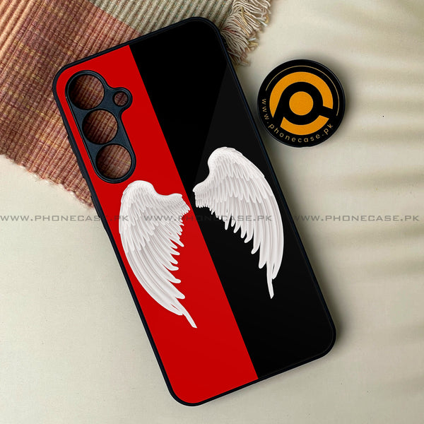 Samsung Galaxy A35 5G - Angel Wings 2.0 Design 4 - Premium Metal Printed soft Bumper shock Proof Case CS-14750