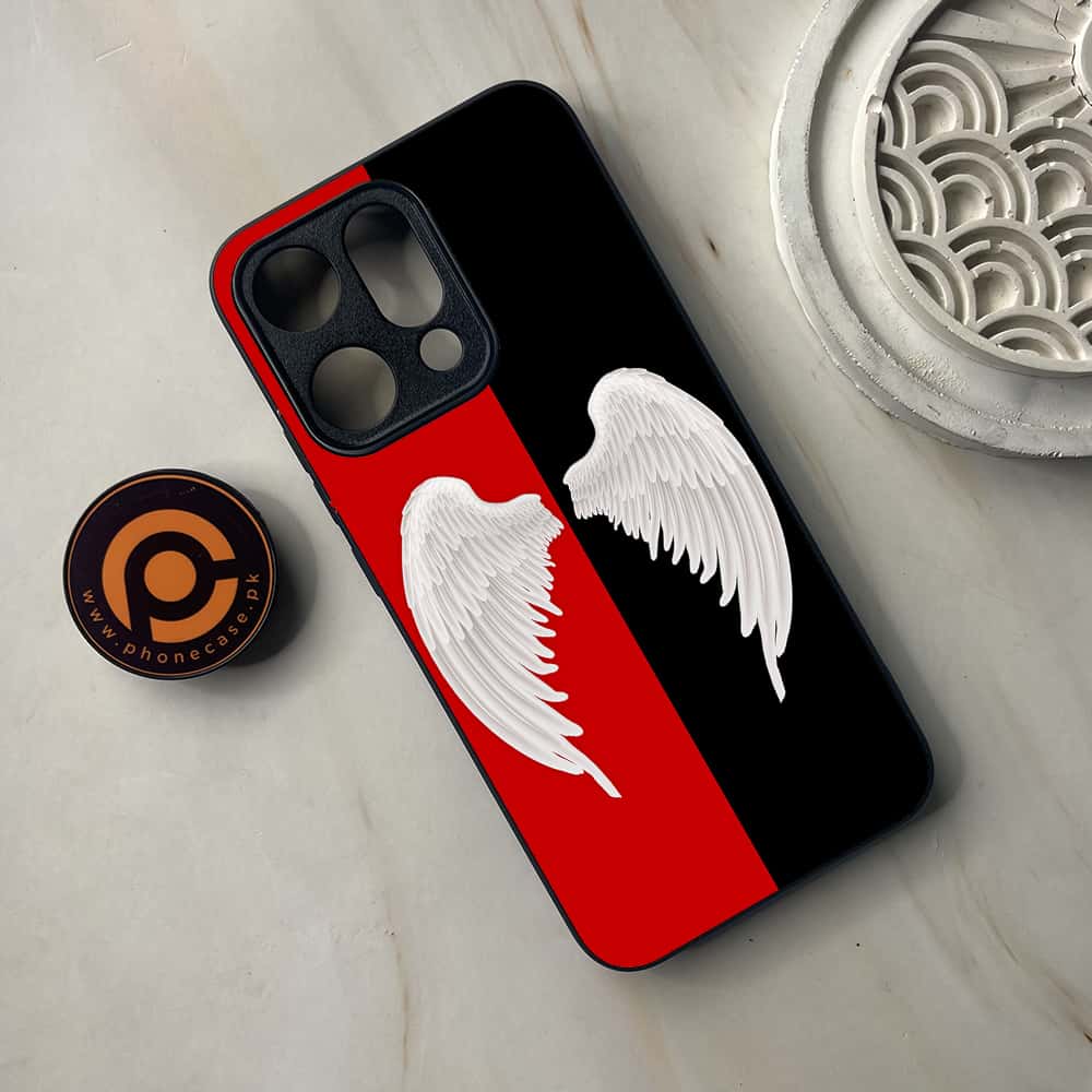 Oppo Reno 14 5G - Angel Wings 2.0 Series - Premium Metal Printed soft Bumper shock Proof Case
