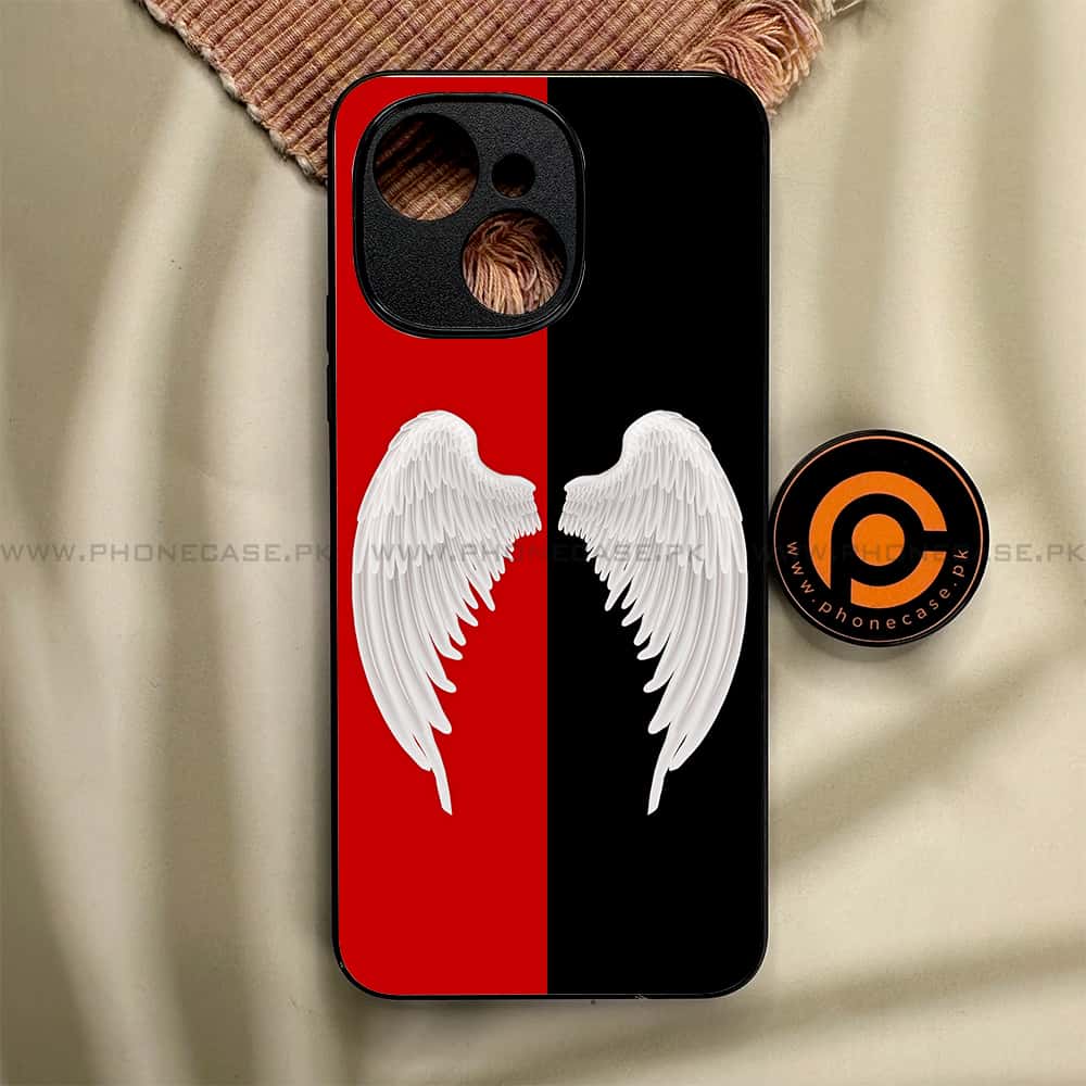 Tecno Spark 40C - Angel Wings 2.0 Series - Premium Metal Printed soft Bumper shock Proof Case
