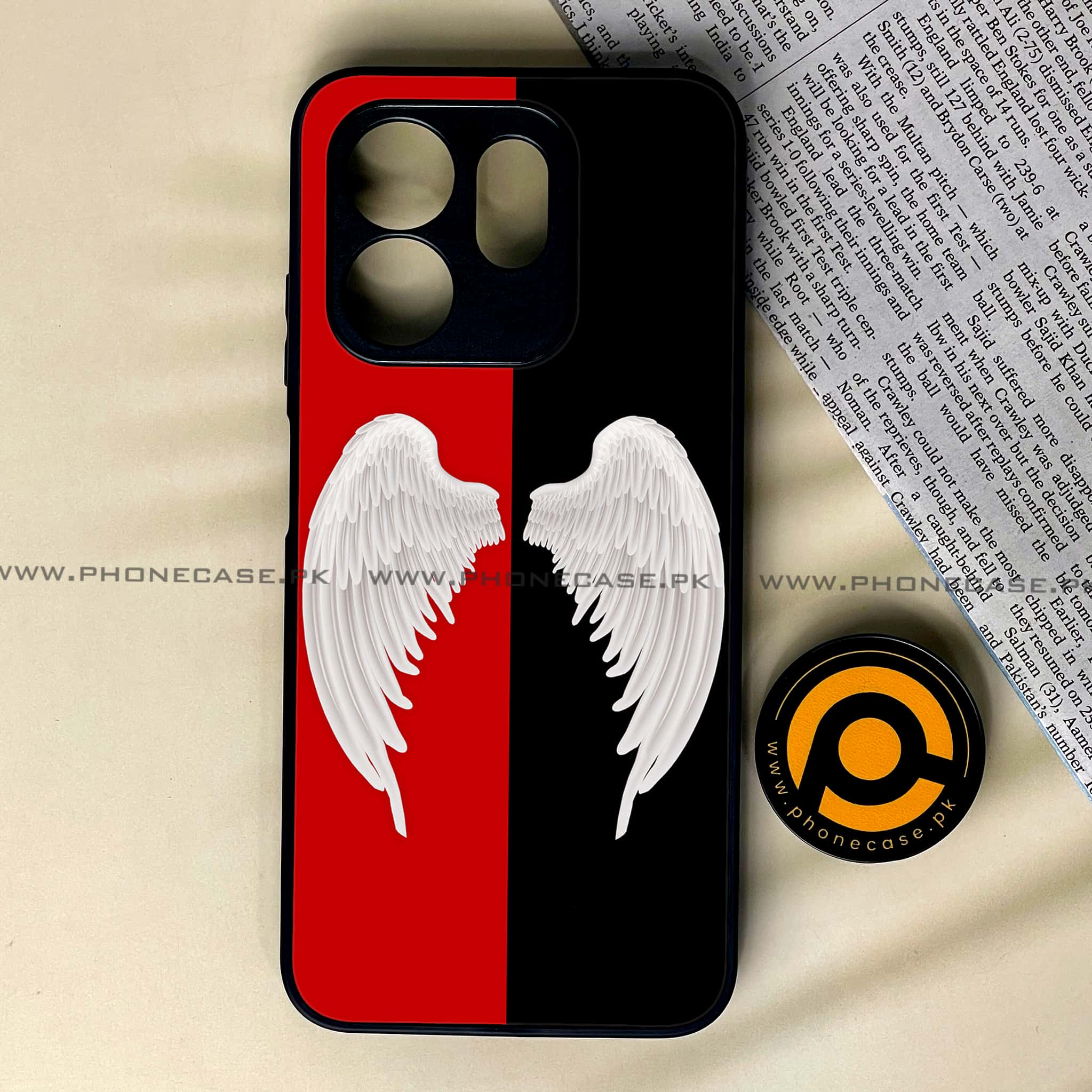 Infinix Smart 9 HD - Angel Wings 2.0 Series - Premium Metal Printed soft Bumper shock Proof Case