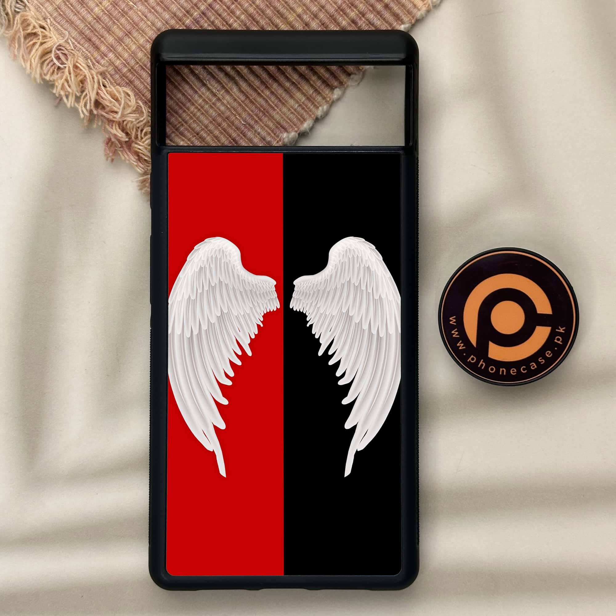 Google Pixel 6 - Angel Wings 2.0 Series - Premium Metal Printed soft Bumper Shock Proof Case