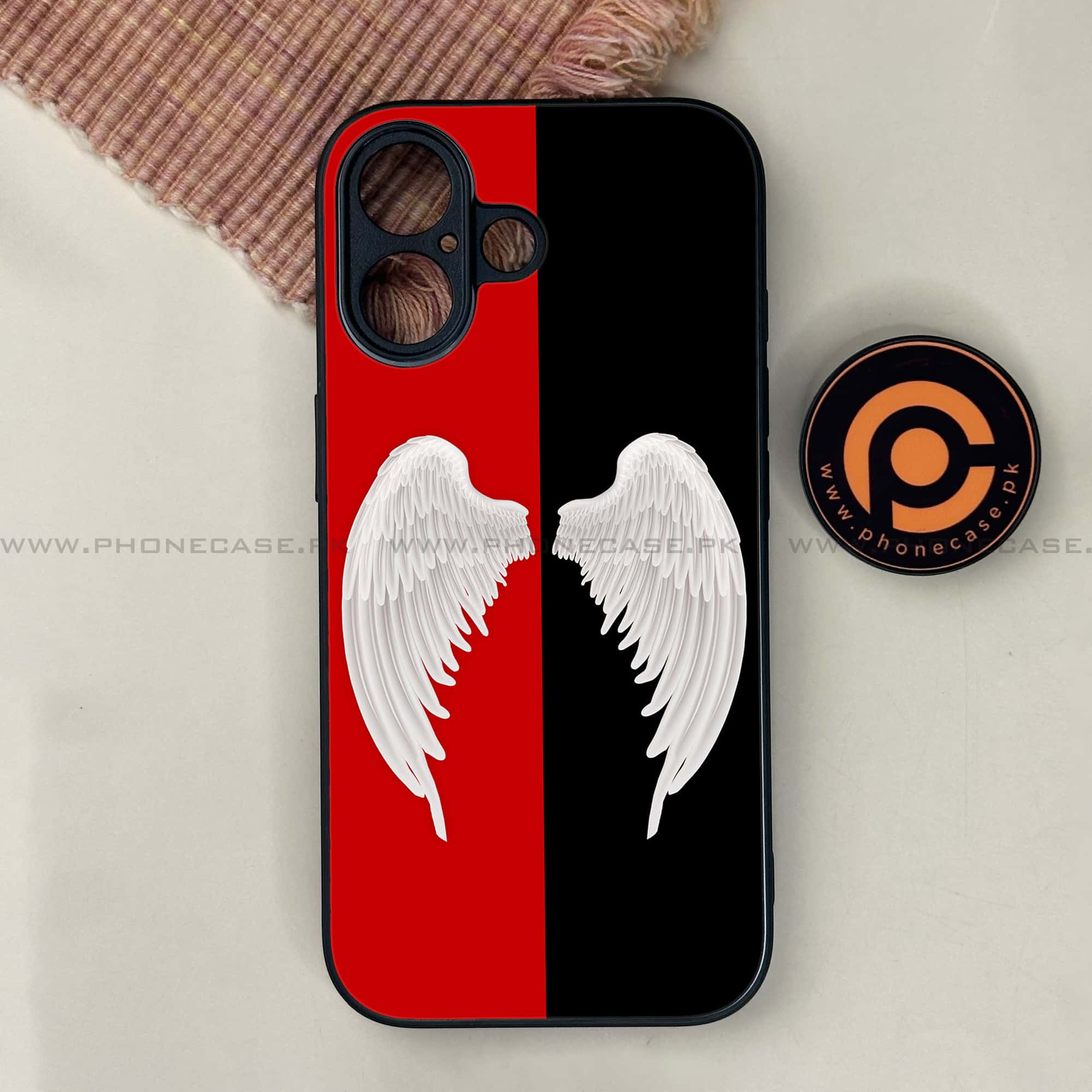 iPhone 17 - Angel Wings 2.0 Series - Premium Printed Glass soft Bumper shock Proof Case