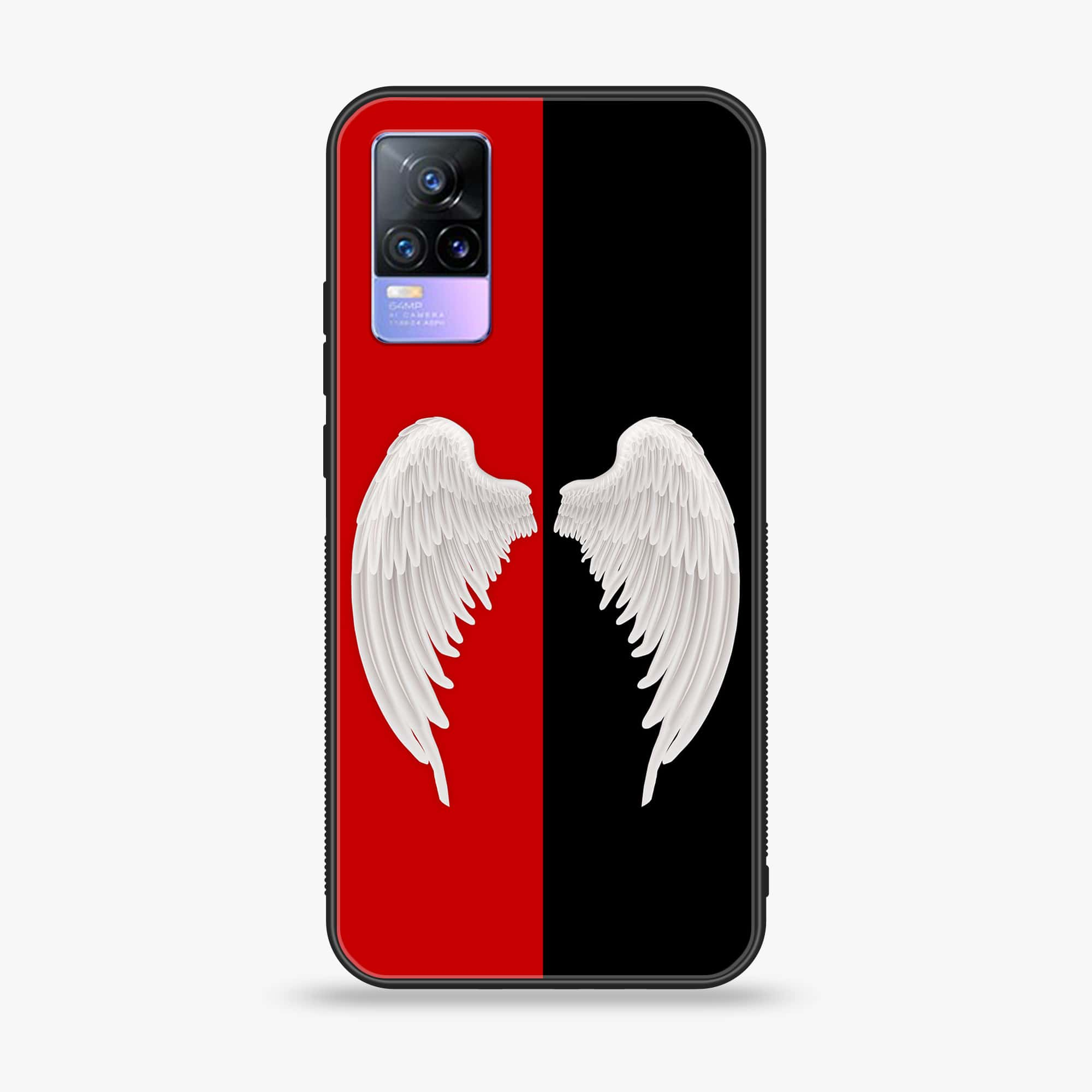 Vivo V21e - Angel Wings 2.0  Series - Premium Printed Glass soft Bumper shock Proof Case