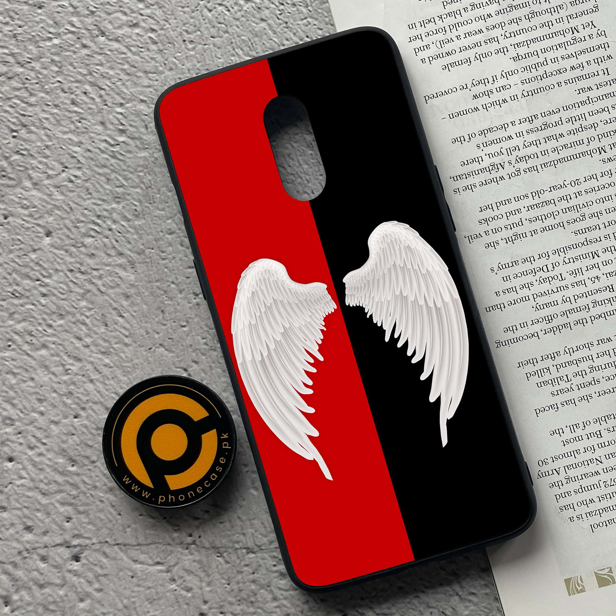 OnePlus 7 - Angel Wings 2.0 Series - Premium Printed Glass soft Bumper shock Proof Case