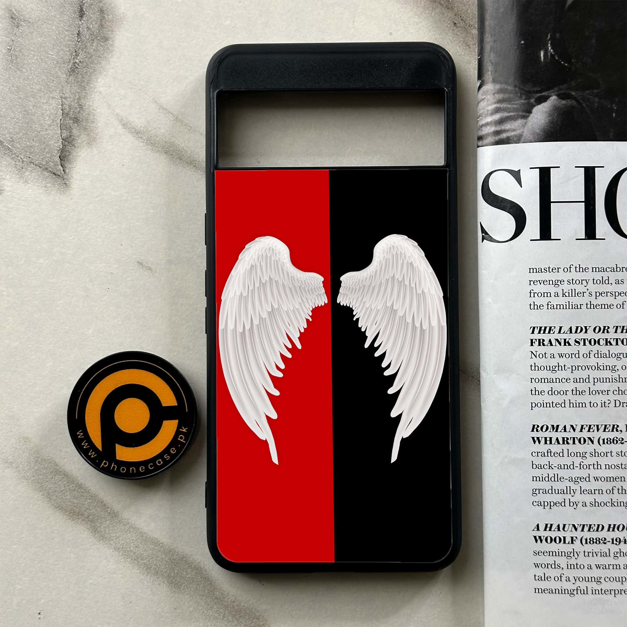 Google Pixel 8 Pro - Angel Wings 2.0 Series - Premium Printed Glass soft Bumper shock Proof Case