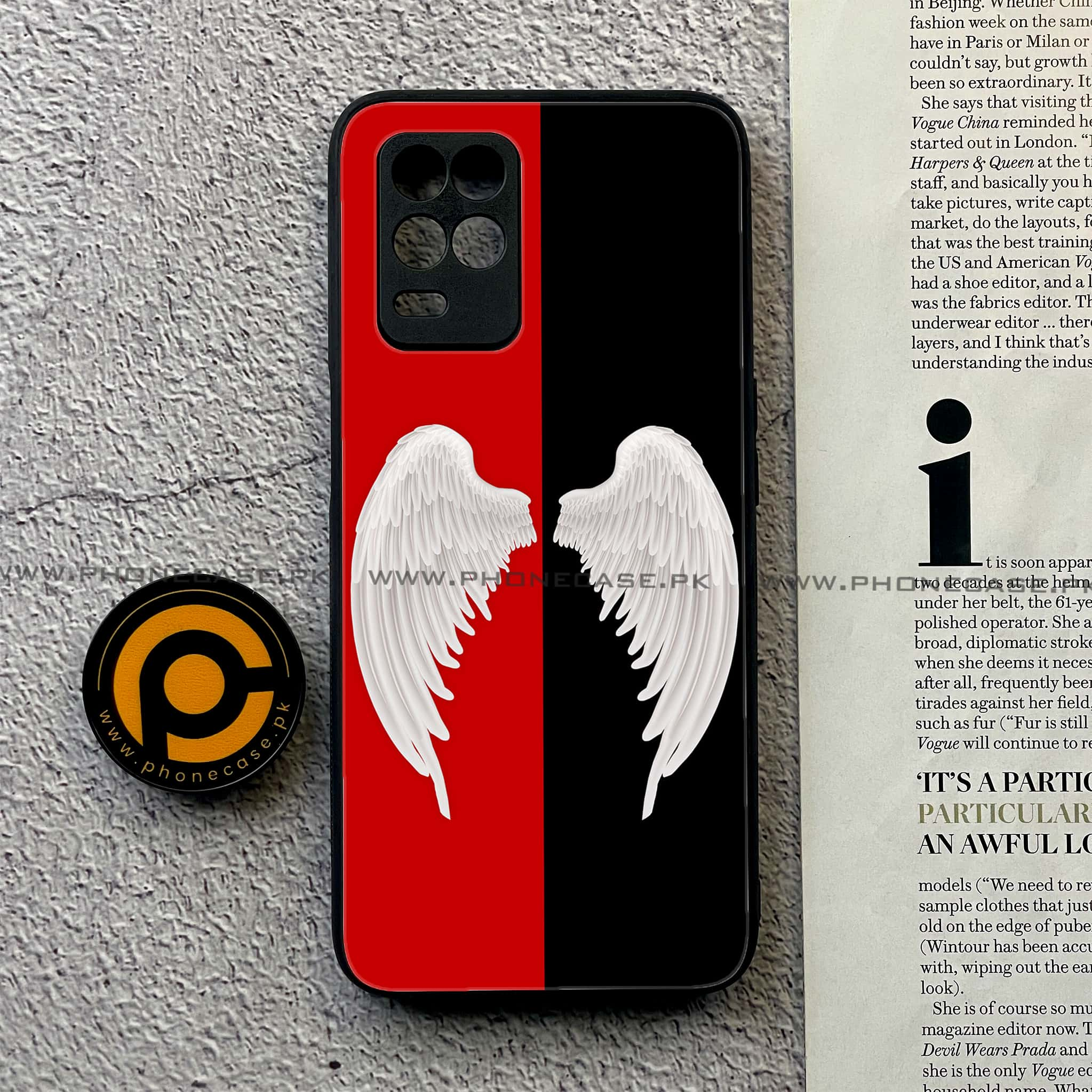 Realme Narzo 30 5G - Angel Wings 2.0 Series - Premium Printed Glass soft Bumper shock Proof Case