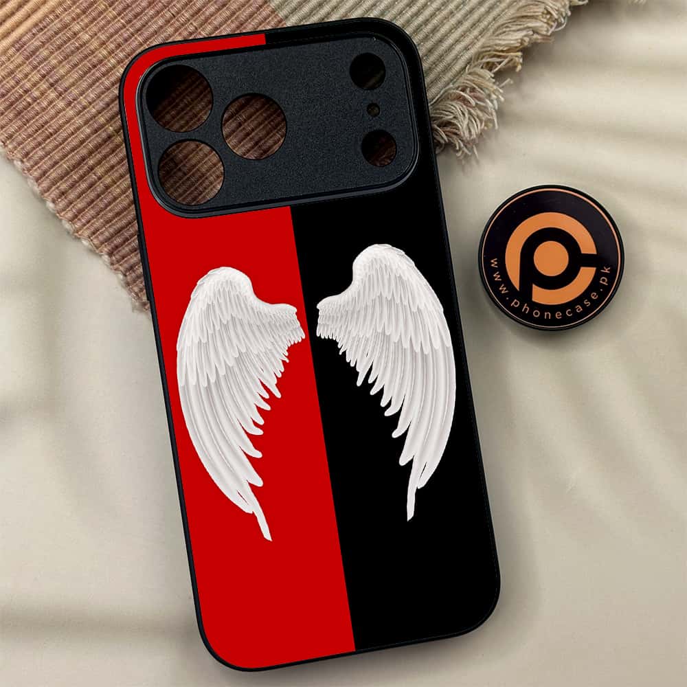 iPhone 17 Pro Max - Angel Wings 2.0 Series - Premium Metal Printed soft Bumper shock Proof Case