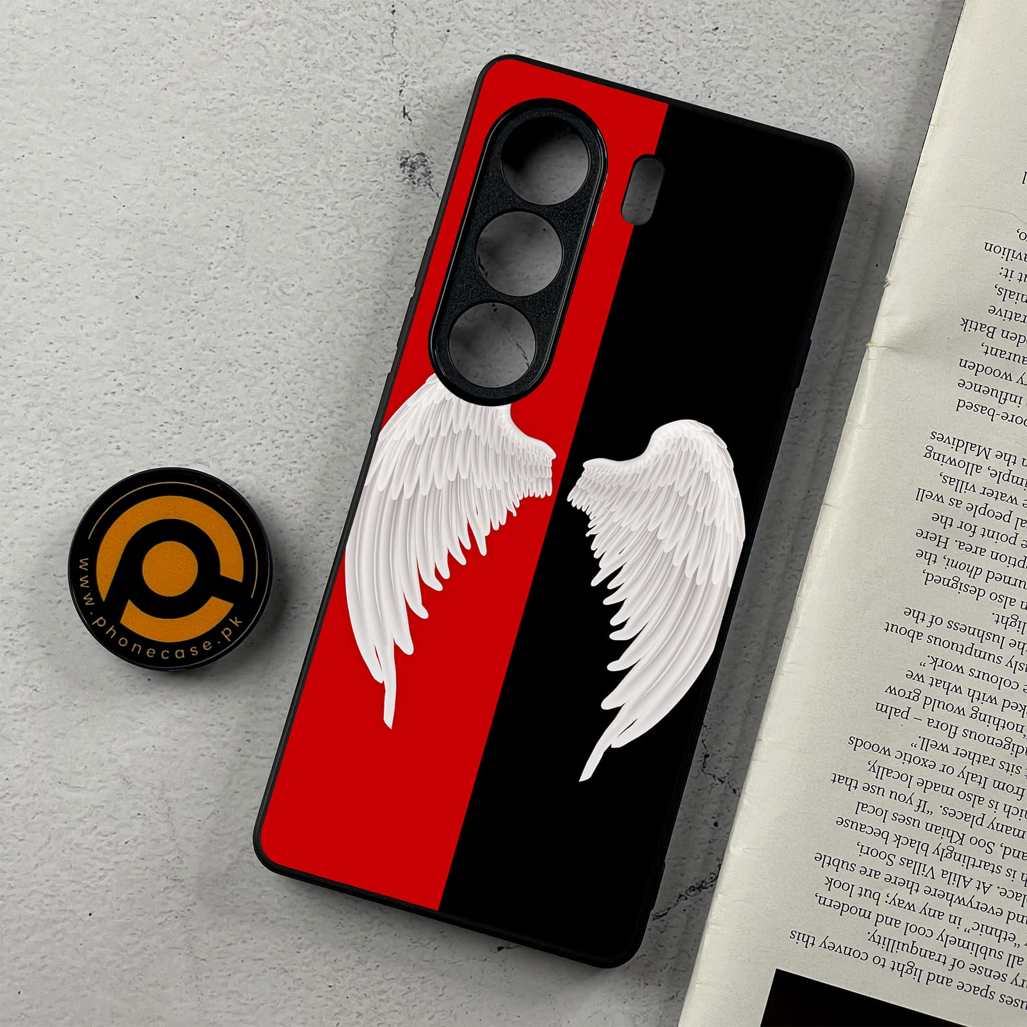 Tecno Camon 40 - Angel Wings 2.0 Series - Premium Metal Printed Soft Bumper Shockproof Case