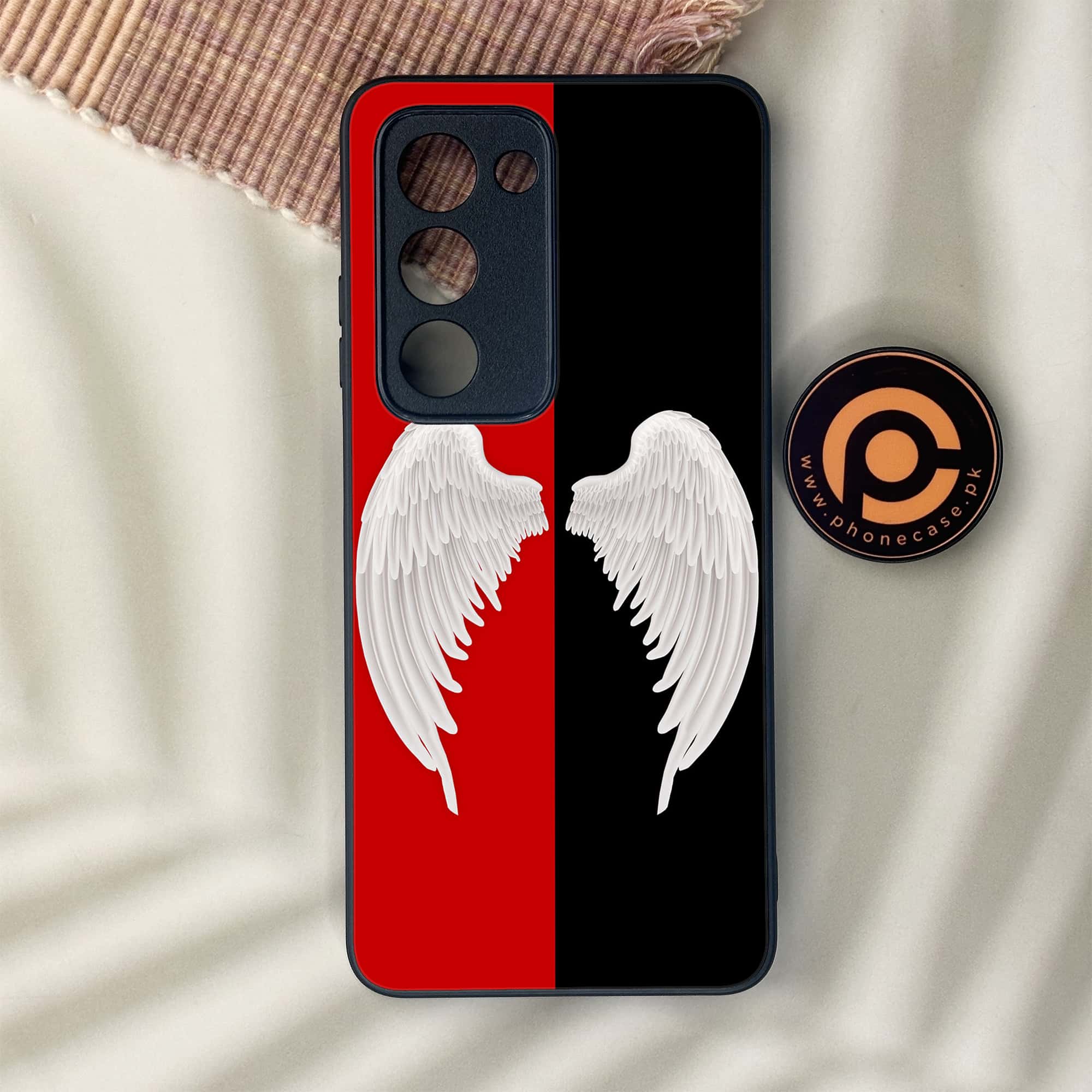 Oppo A5 2025 - Angel Wings 2.0 Series - Premium Metal Printed soft Bumper shock Proof Case