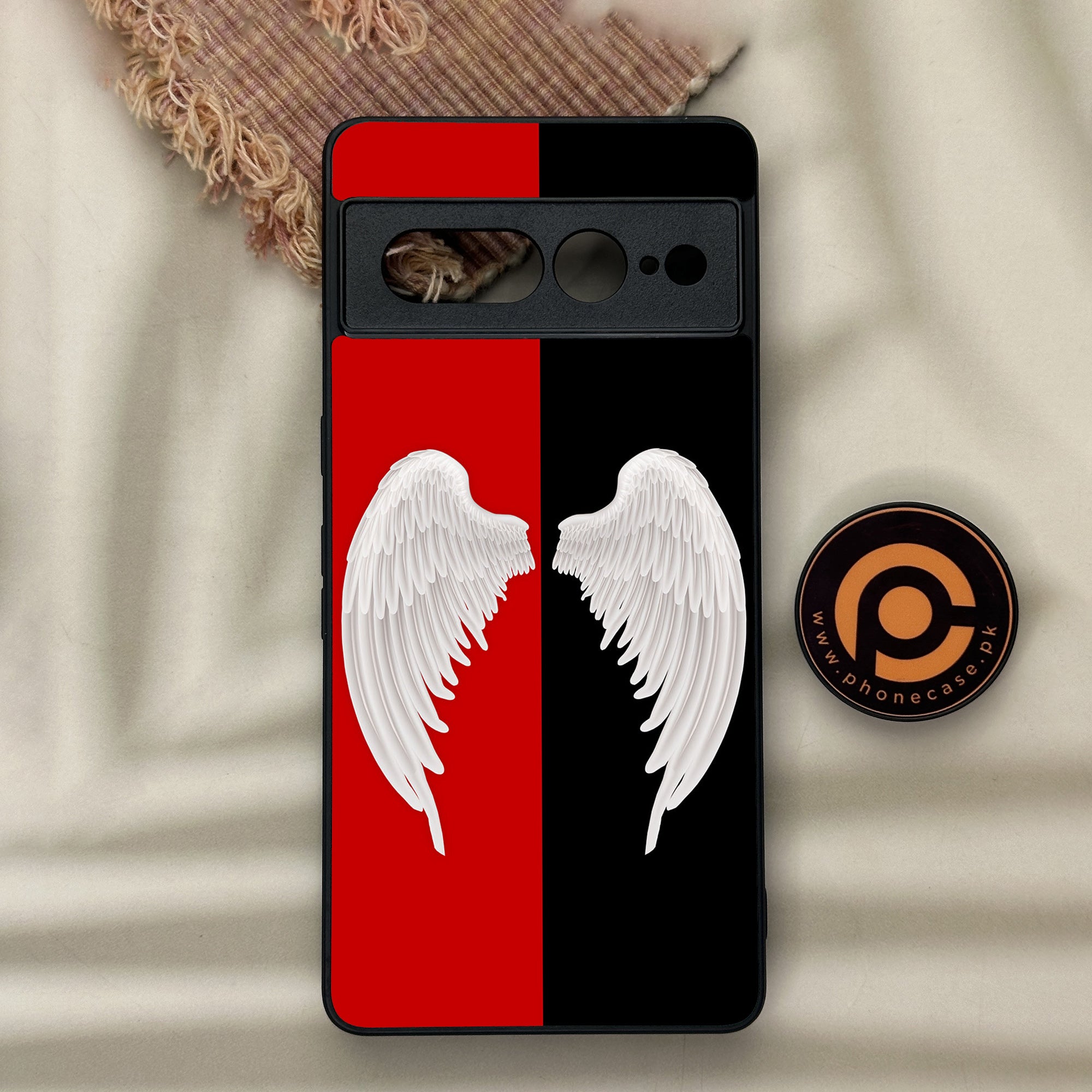 Google Pixel 7 Pro - Angel Wings 2.0 Series - Premium Metal Printed soft Bumper Shock Proof Case