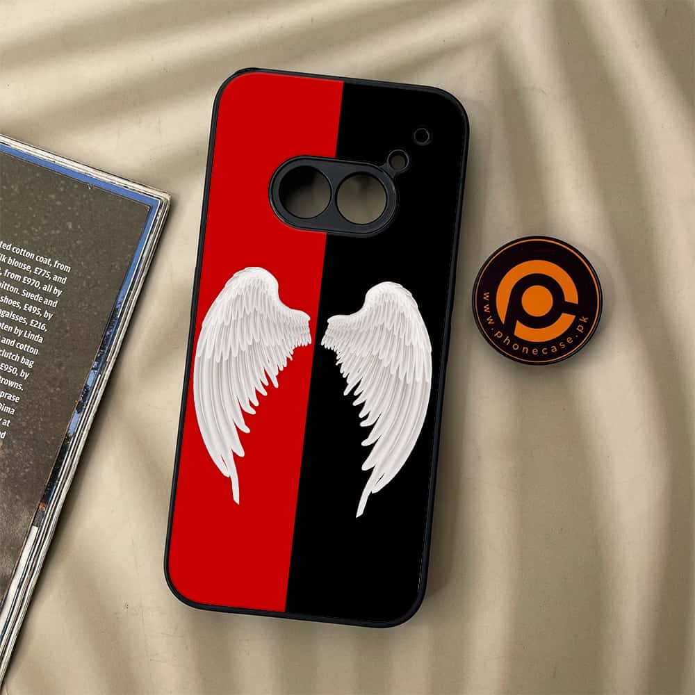 Nothing Phone (2a) - Angel Wings 2.0 Series - Premium Metal Printed soft Bumper Shock Proof Case
