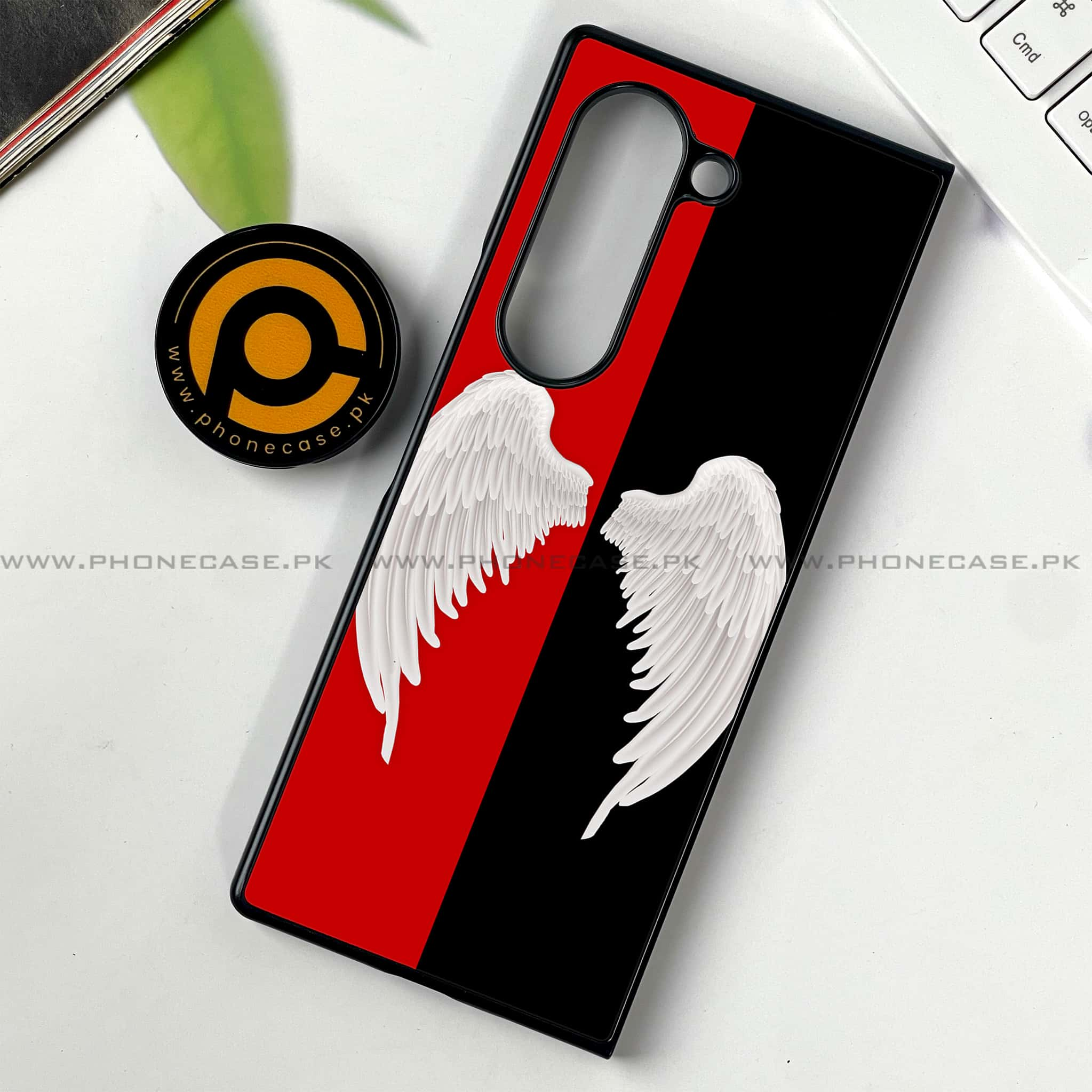 Samsung Galaxy Z Fold 6 - Angel Wings 2.0 Series - Premium Printed Metal soft Bumper shock Proof Case