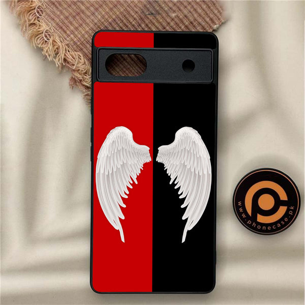 Google Pixel 6A - Angel Wings 2.0 Design 4 - Premium Metal Printed soft Bumper Shock Proof Case CS-35299