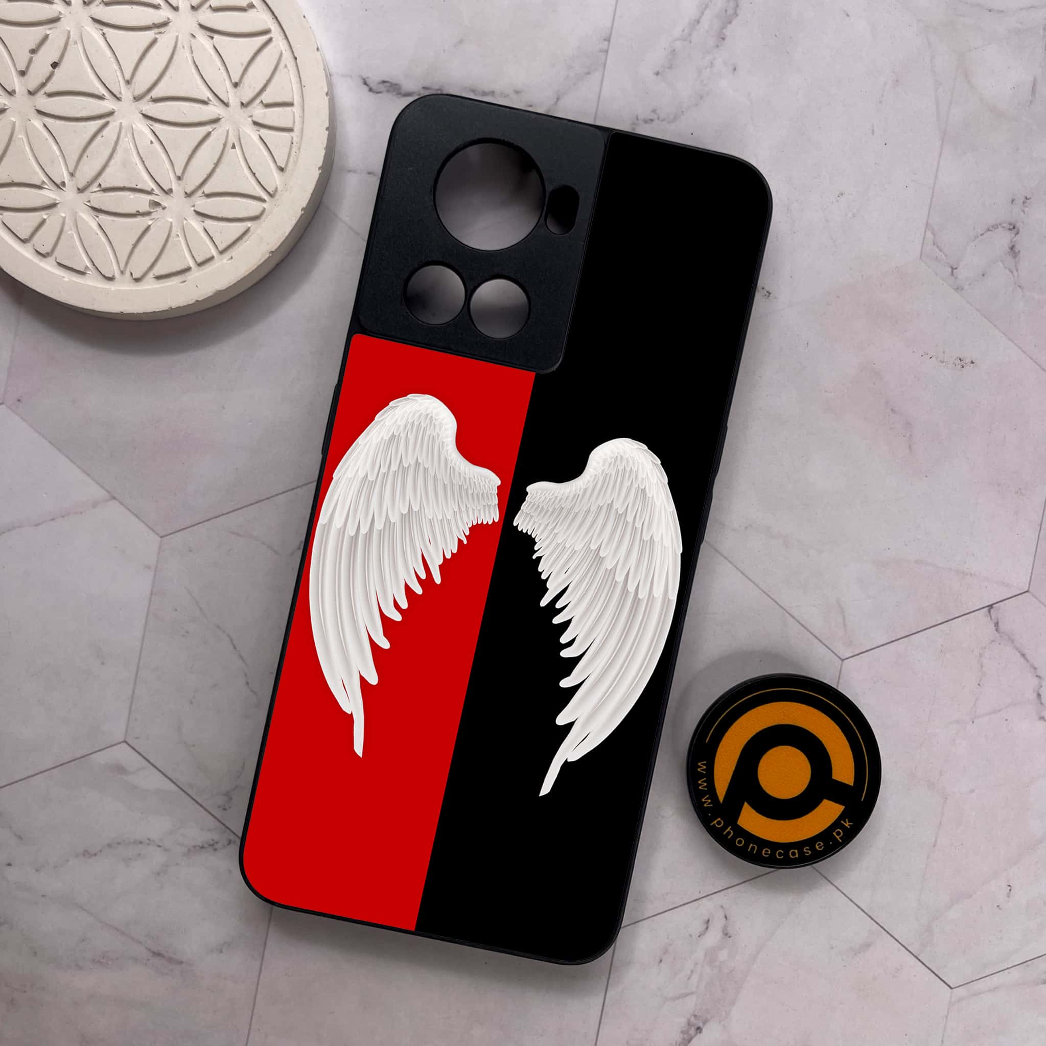 OnePlus 10R - Angel Wings 2.0 Series - Premium Metal Printed soft Bumper shock Proof Case