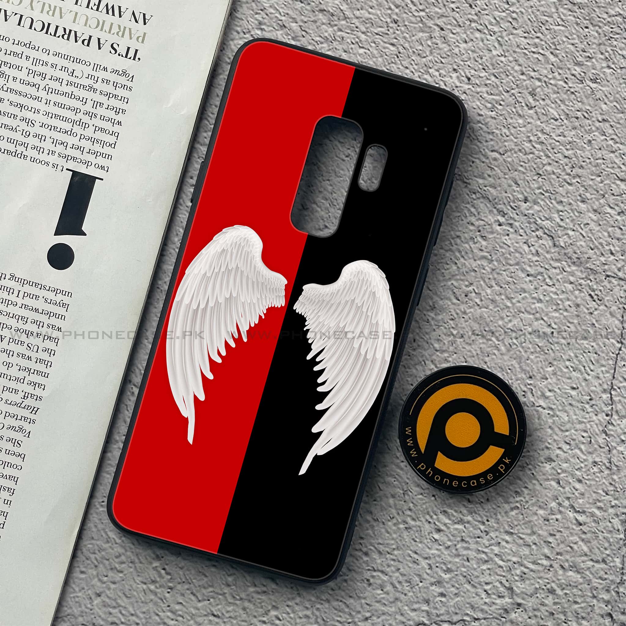 Samsung Galaxy S9 Plus - Angel Wings 2.0 Series - Premium Printed Glass soft Bumper shock Proof Case