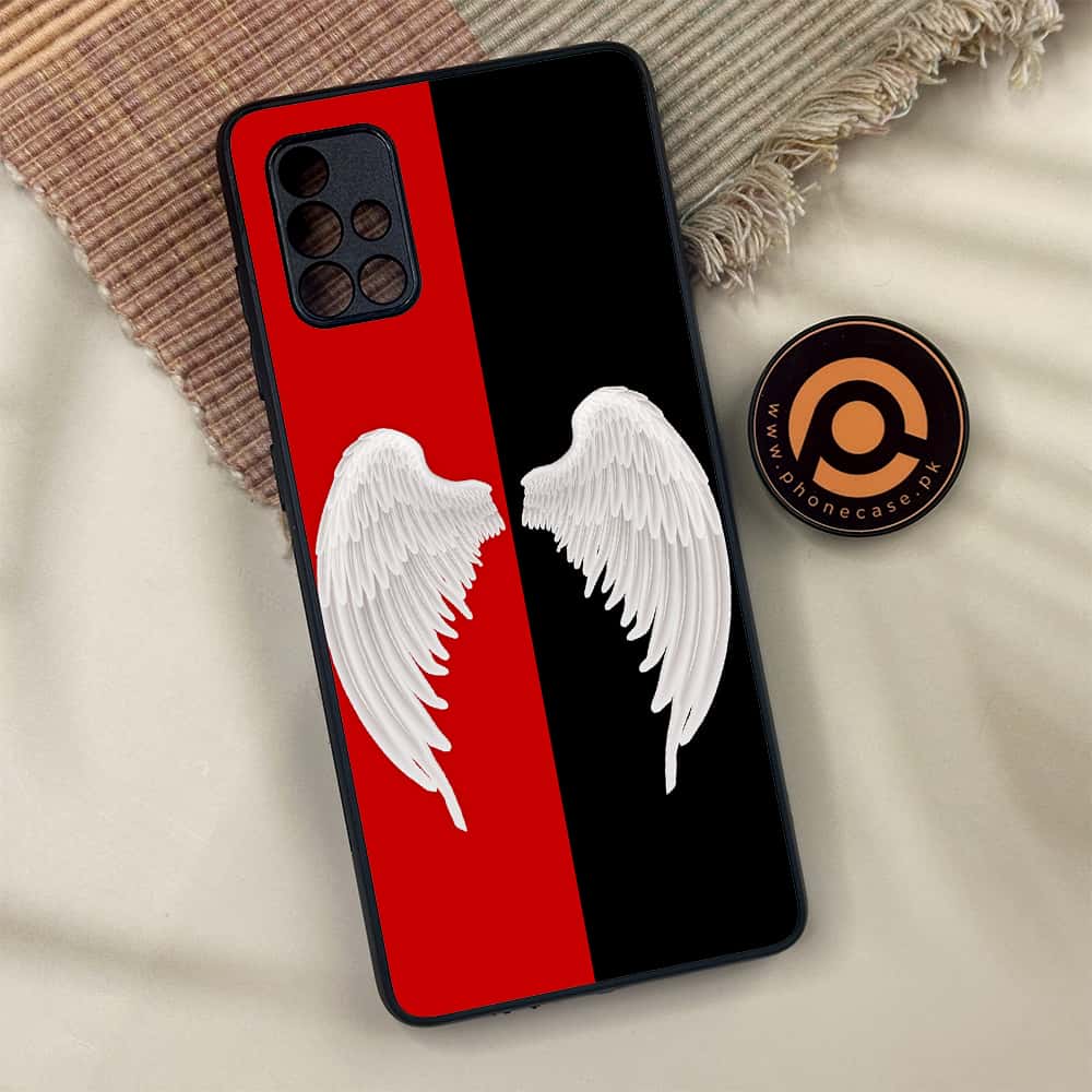 Samsung Galaxy A71 -  Angel Wings 2.0  Series - Premium Metal Printed soft Bumper shock Proof Case