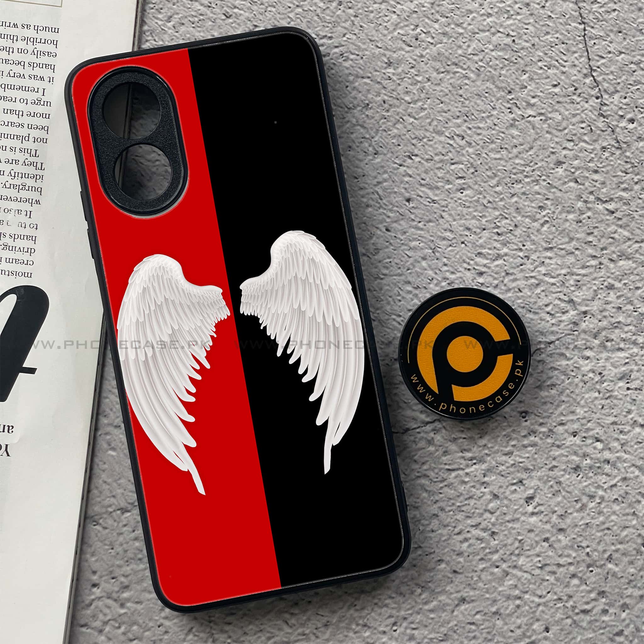 Oppo A38 4G - Angel Wings 2.0 Series - Premium Printed Metal soft Bumper shock Proof Case