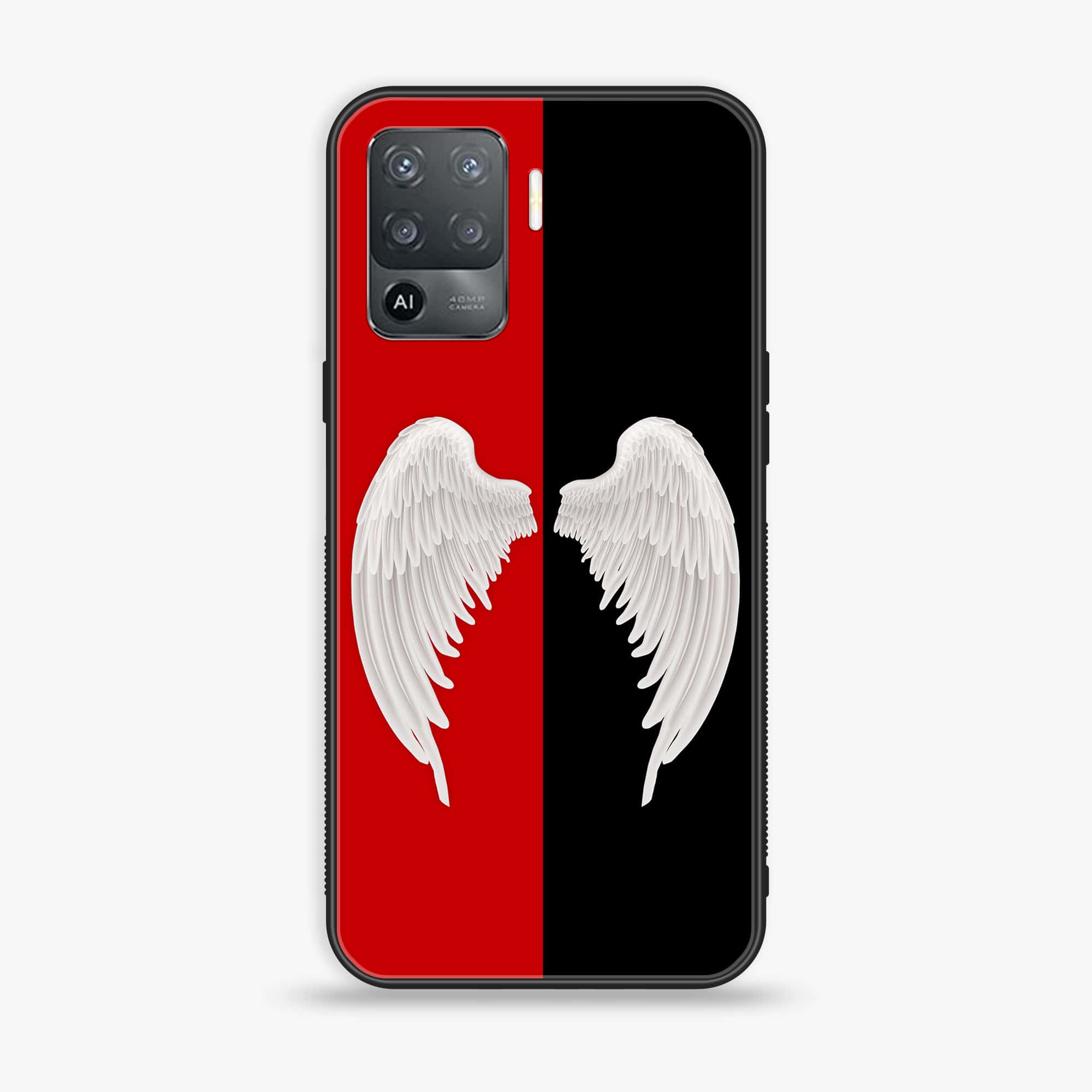 Oppo F19 Pro -Angel Wings 2.0 Series - Premium Printed Glass soft Bumper shock Proof Case