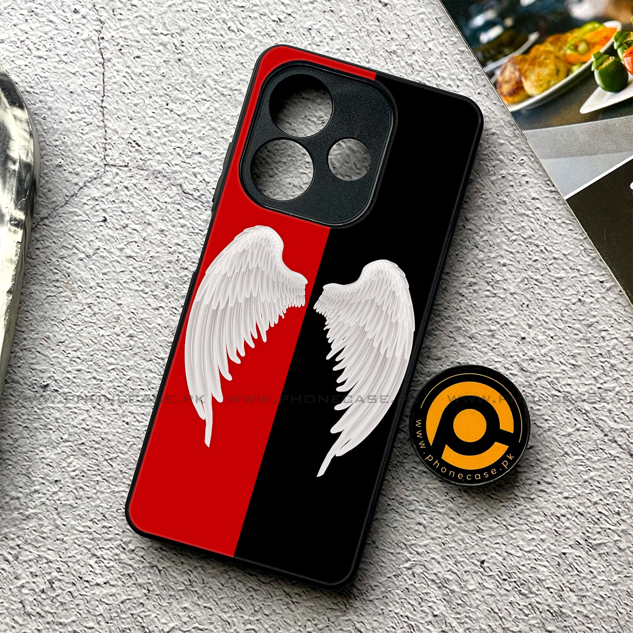 Oppo A5 Pro - Angel Wings 2.0 Series - Premium Metal Printed soft Bumper shock Proof Case