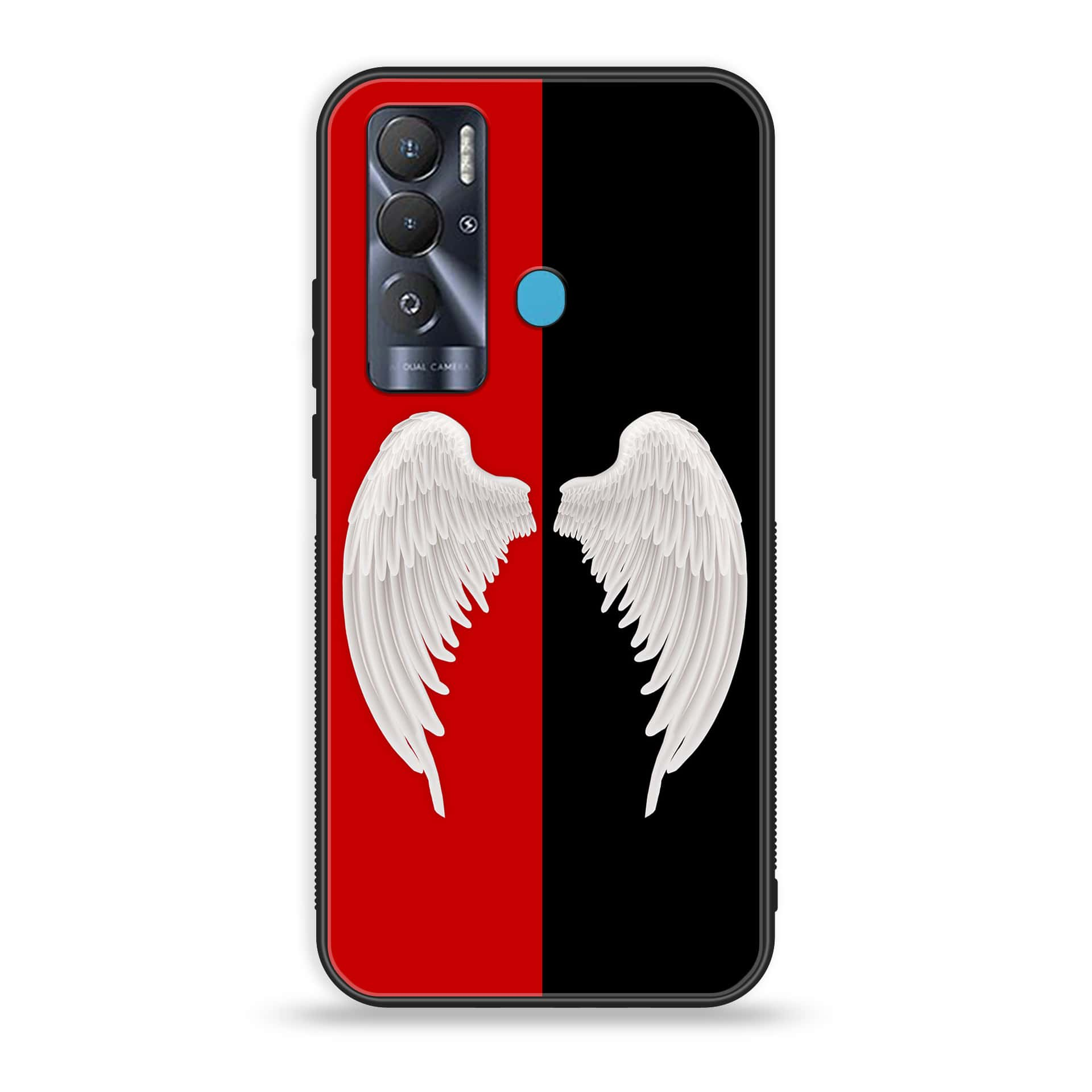 Tecno Pova Neo Angel Wings series 2.0  Premium Printed Glass soft Bumper shock Proof Case