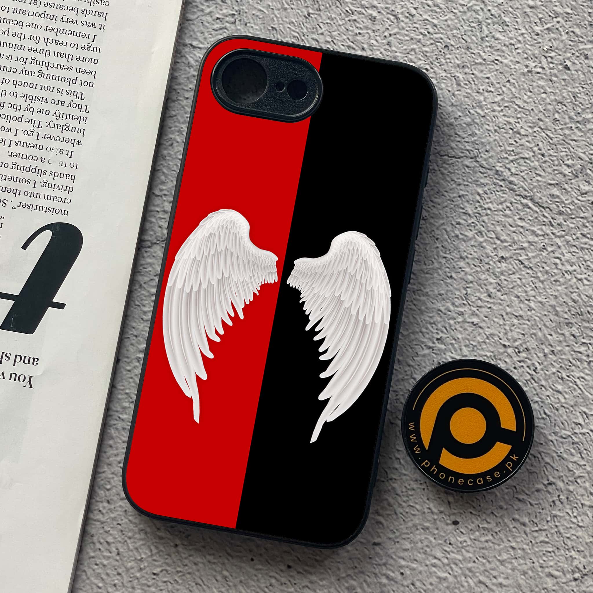 iPhone 16e - Angel Wings 2.0 Series - Premium Metal  Printed soft Bumper shock Proof Case