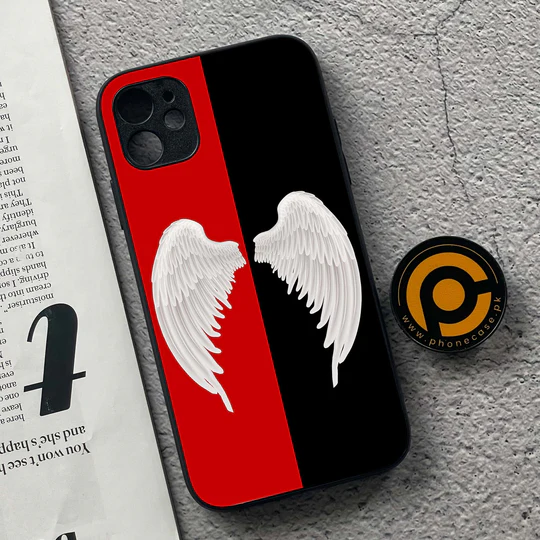 iPhone 11  - Angel Wings 2.0  Design 4 - Premium Printed Glass soft Bumper shock Proof Case CS-17953