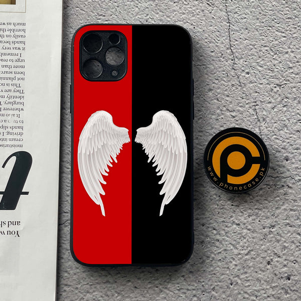 iPhone 11 Pro - Angel Wings 2.0  Design 4 - Premium Printed Glass soft Bumper shock Proof Case CS-34436