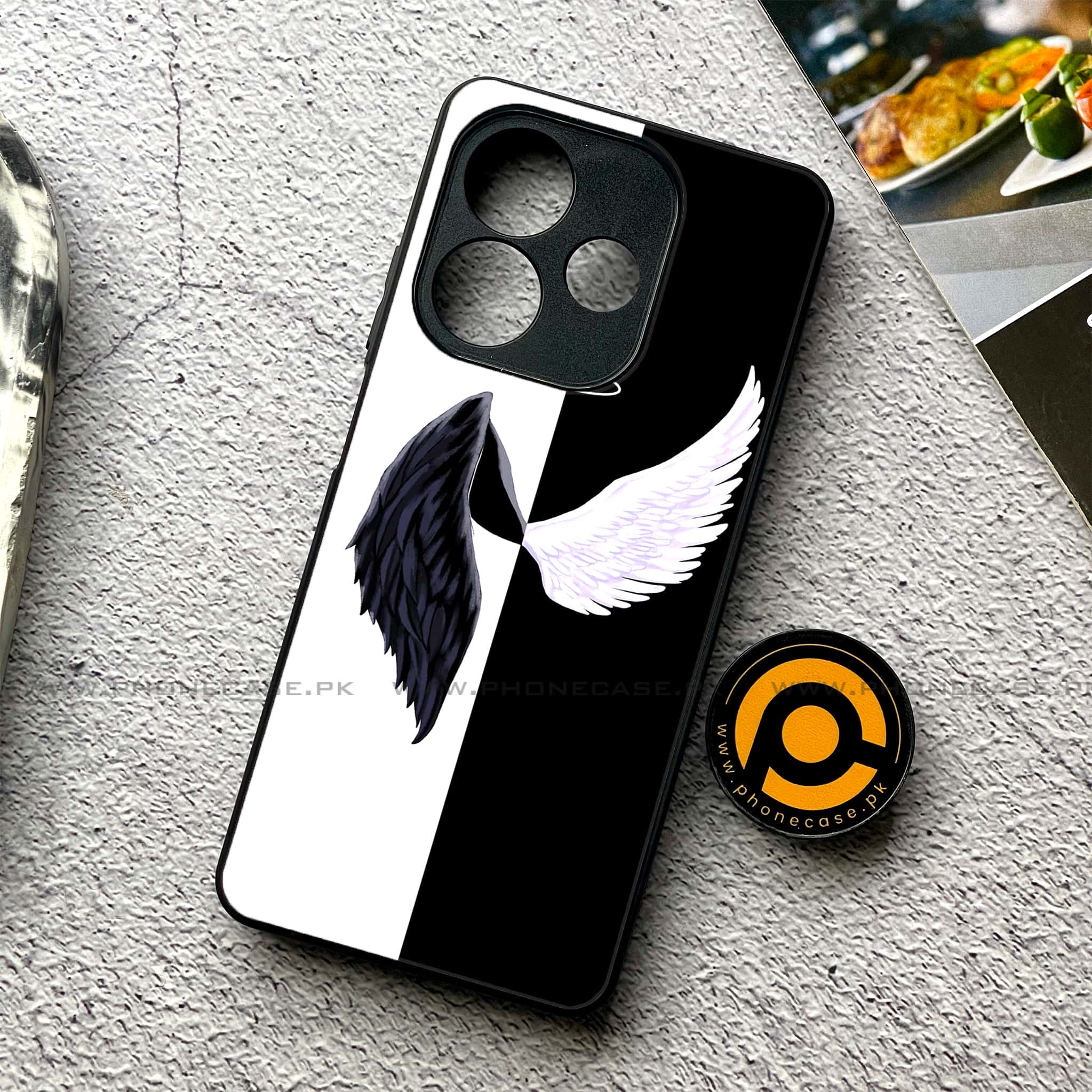 Oppo A5 Pro - Angel Wings 2.0 Series - Premium Metal Printed soft Bumper shock Proof Case