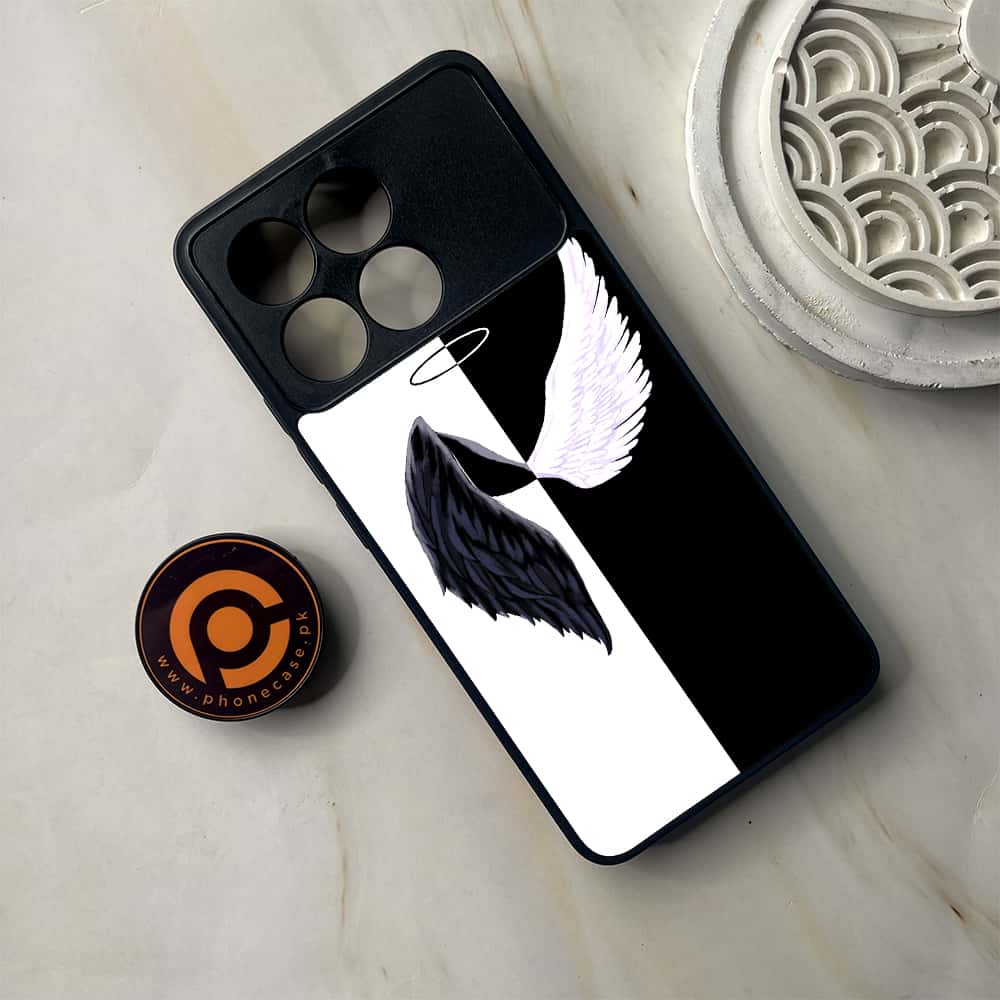 Xiaomi Poco F6 Pro - Angel Wings Series - Premium Metal Printed soft Bumper shock Proof Case