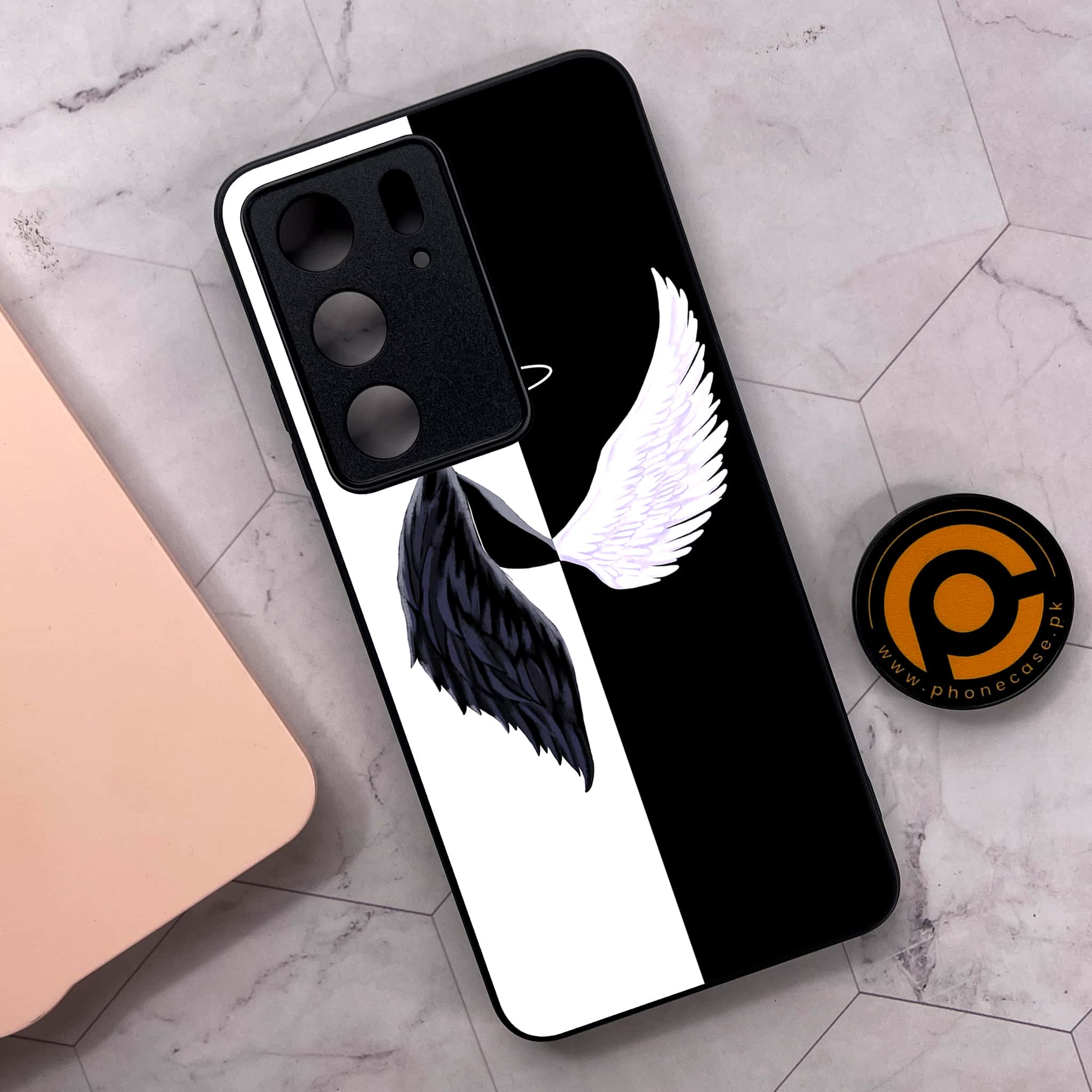 Realme C75x 4G - Angel Wings 2.0 Series - Premium Metal Printed soft Bumper shock Proof Case