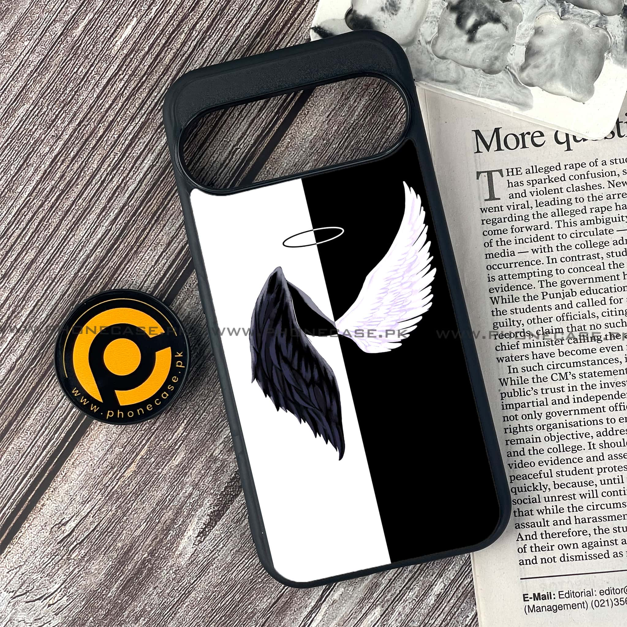 Google Pixel 9 Pro - Angel Wings 2.0 Series - Premium Printed Glass soft Bumper shock Proof Case