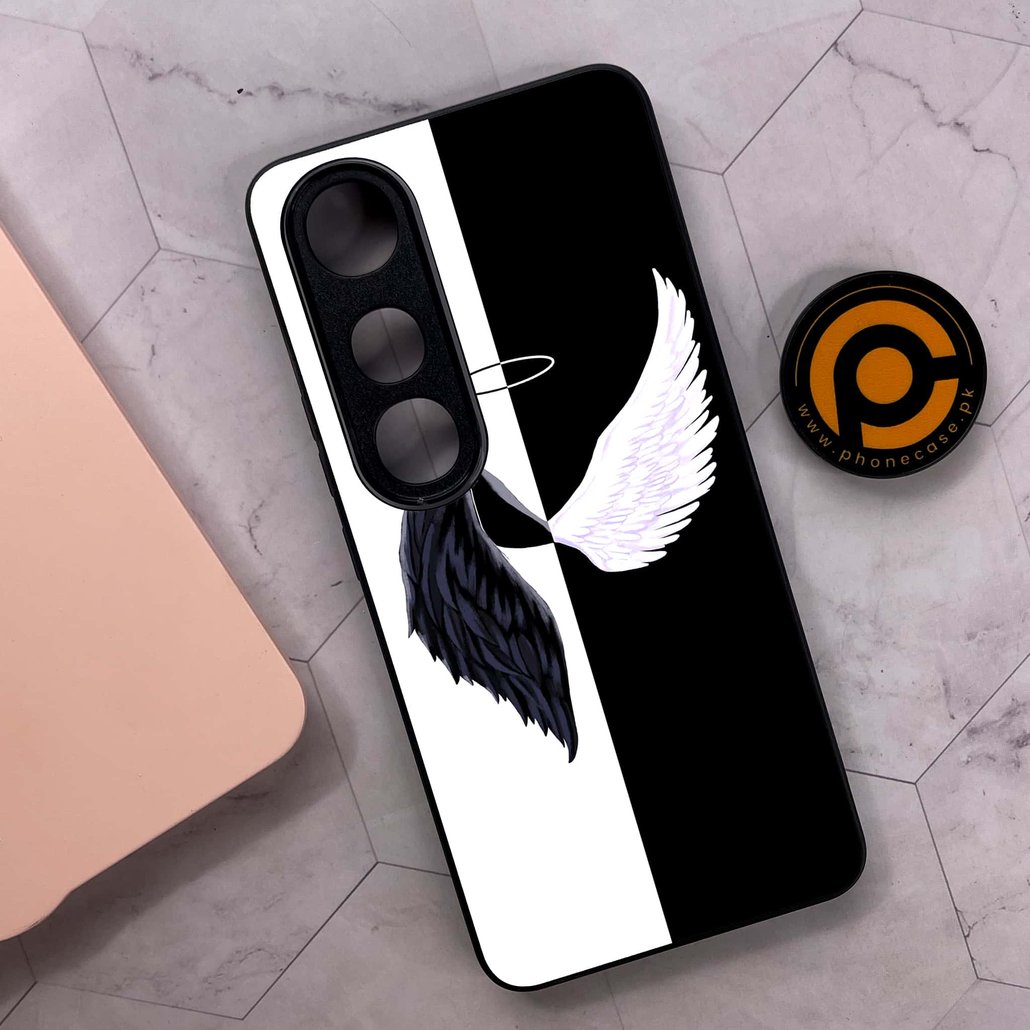 Vivo V50 Lite - Angel Wings 2.0 Series - Premium Metal Printed soft Bumper shock Proof Case