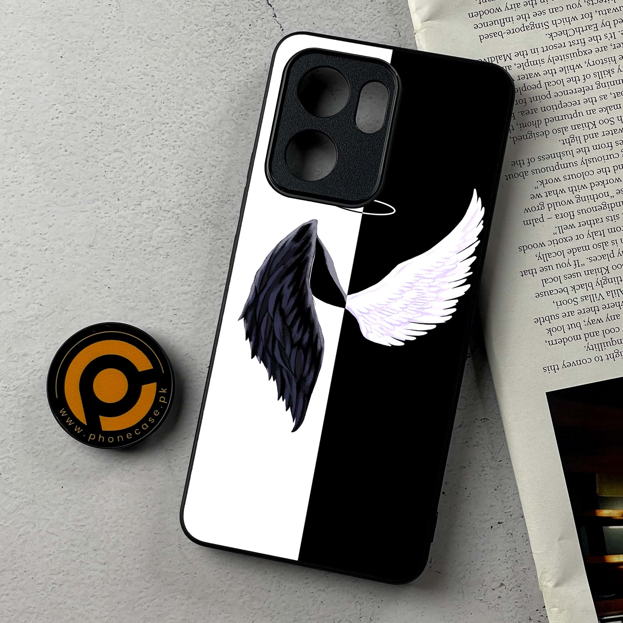 Oppo Reno 13F - Angel Wings 2.0 Series - Premium Metal Printed Soft Bumper Shockproof Case