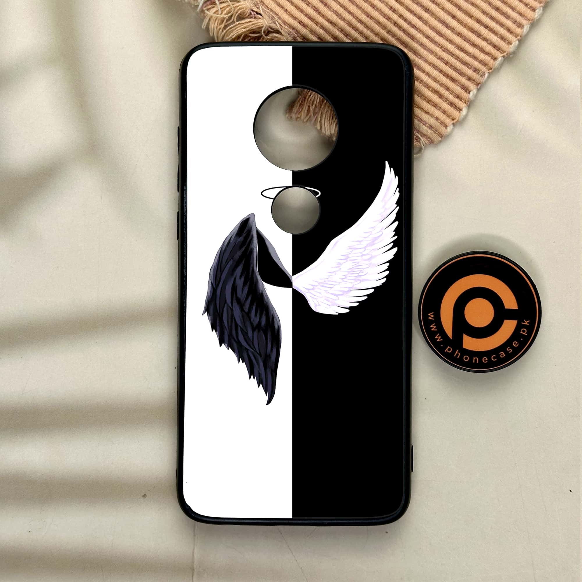 Moto G7 - Angel Wings 2.0 Series - Premium Printed Glass soft Bumper shock Proof Case