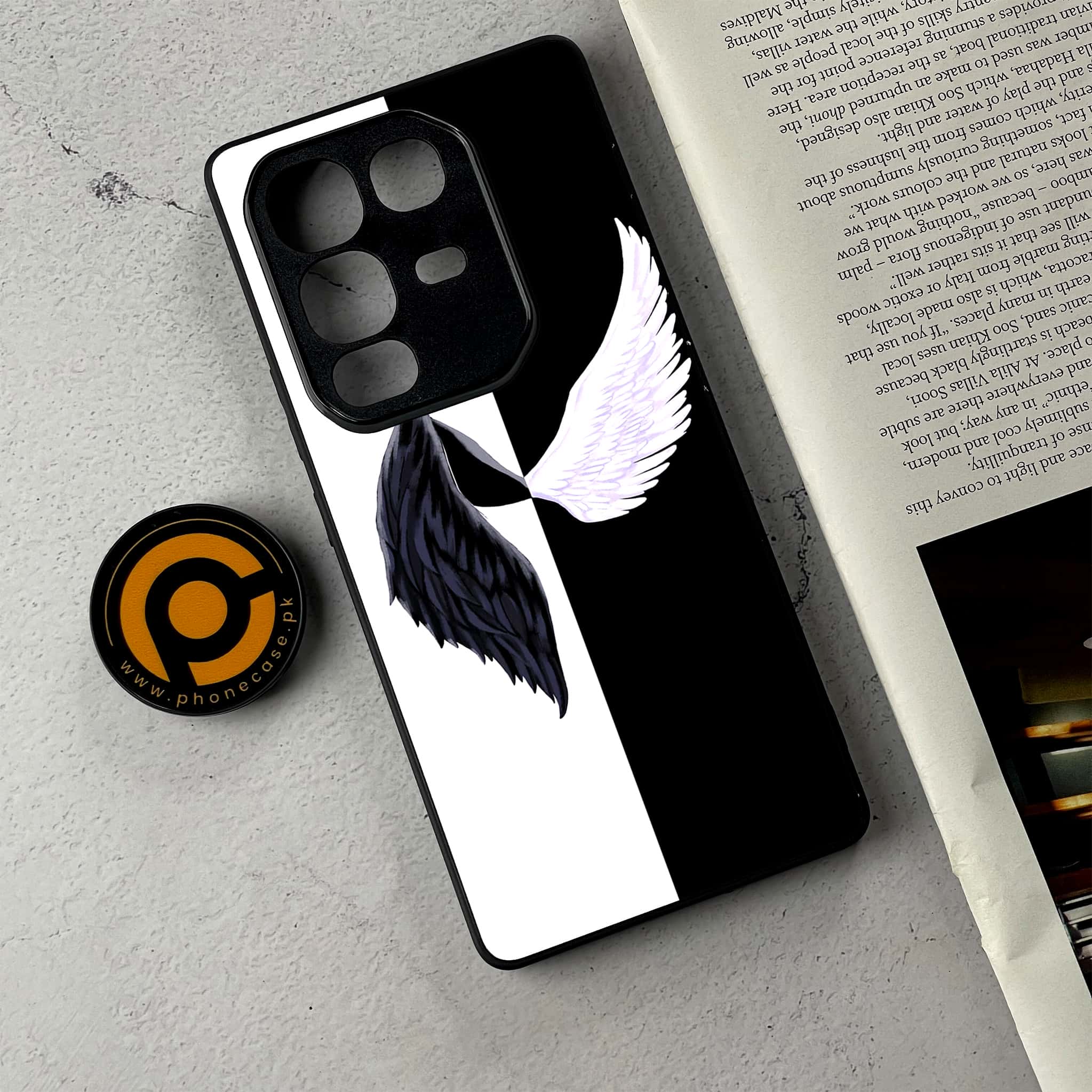 Infinix Note 50 Pro Plus - Angel Wings 2.0 Series - Premium Metal Printed Soft Bumper Shockproof Case