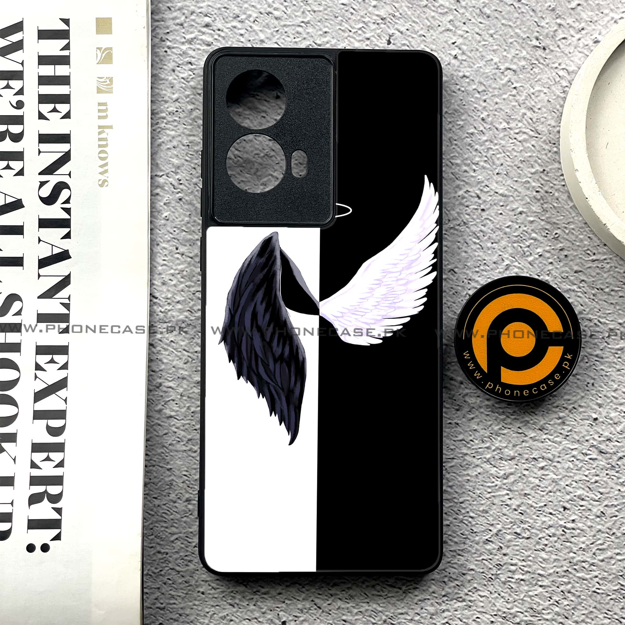 Moto G85 - Angel Wings 2.0 Series - Premium Printed Glass soft Bumper shock Proof Case