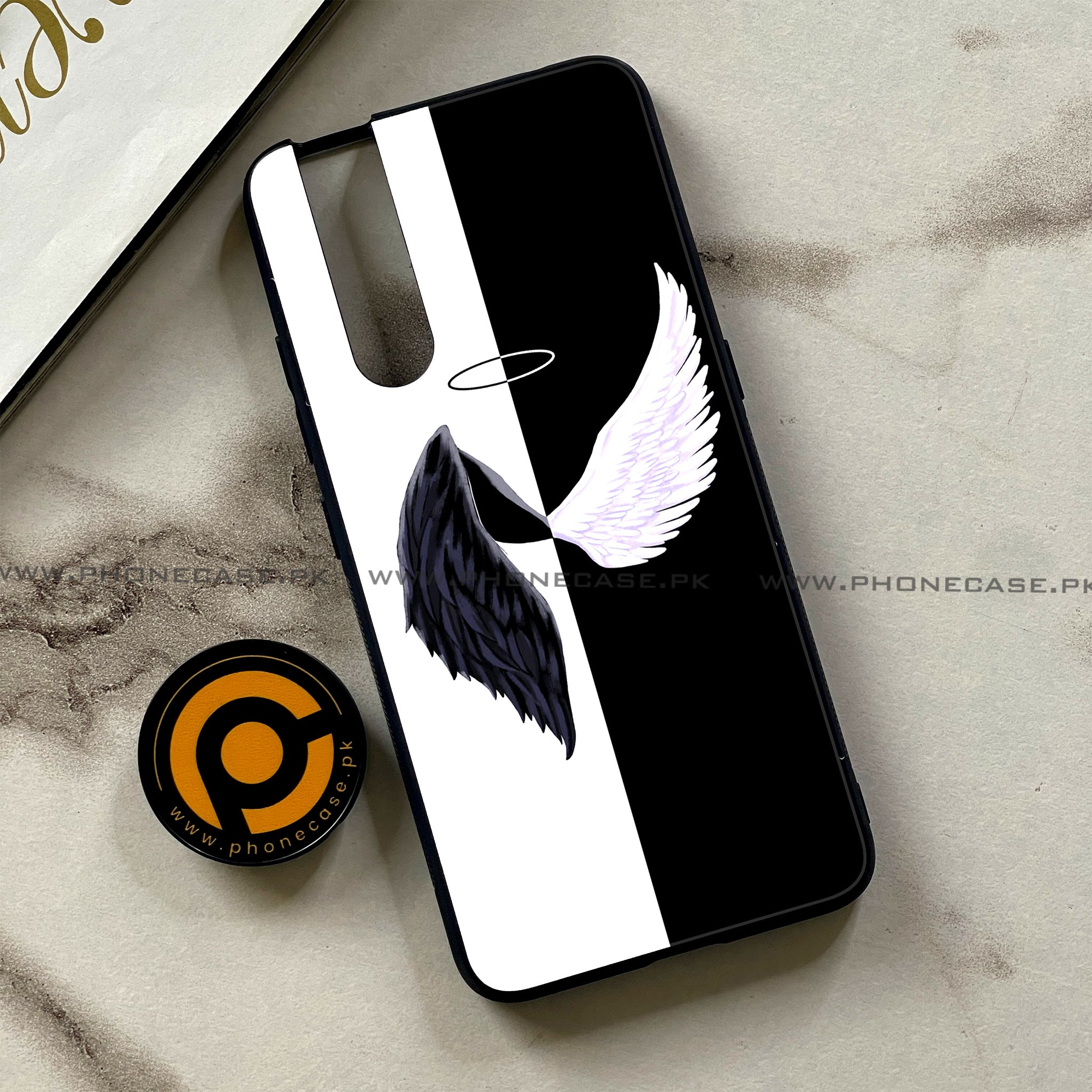 Vivo V15 Pro - Angel Wings 2.0 Series - Premium Printed Glass soft Bumper shock Proof Case