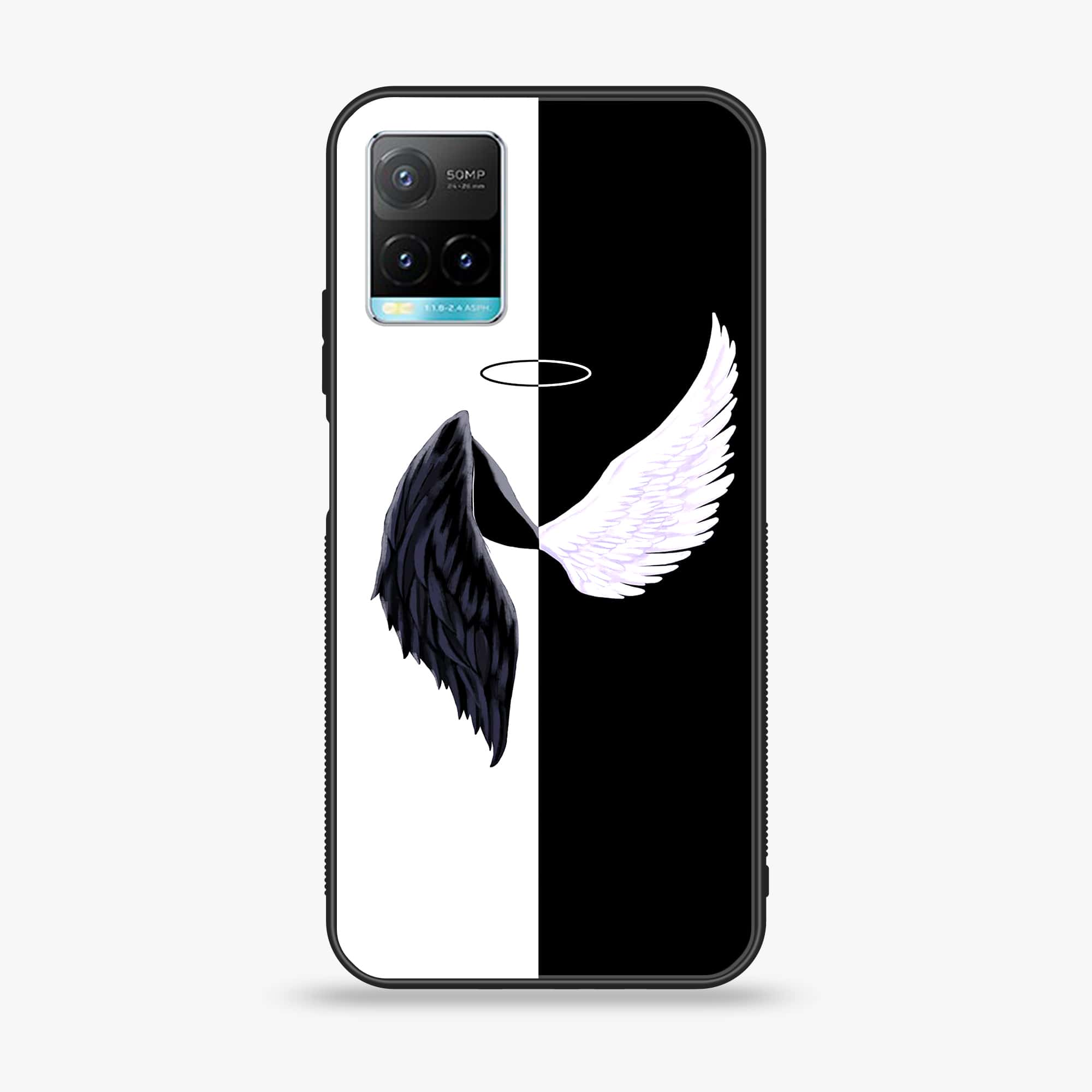 Vivo Y33T - Angel wings 2.0 Series - Premium Printed Glass soft Bumper shock Proof Case