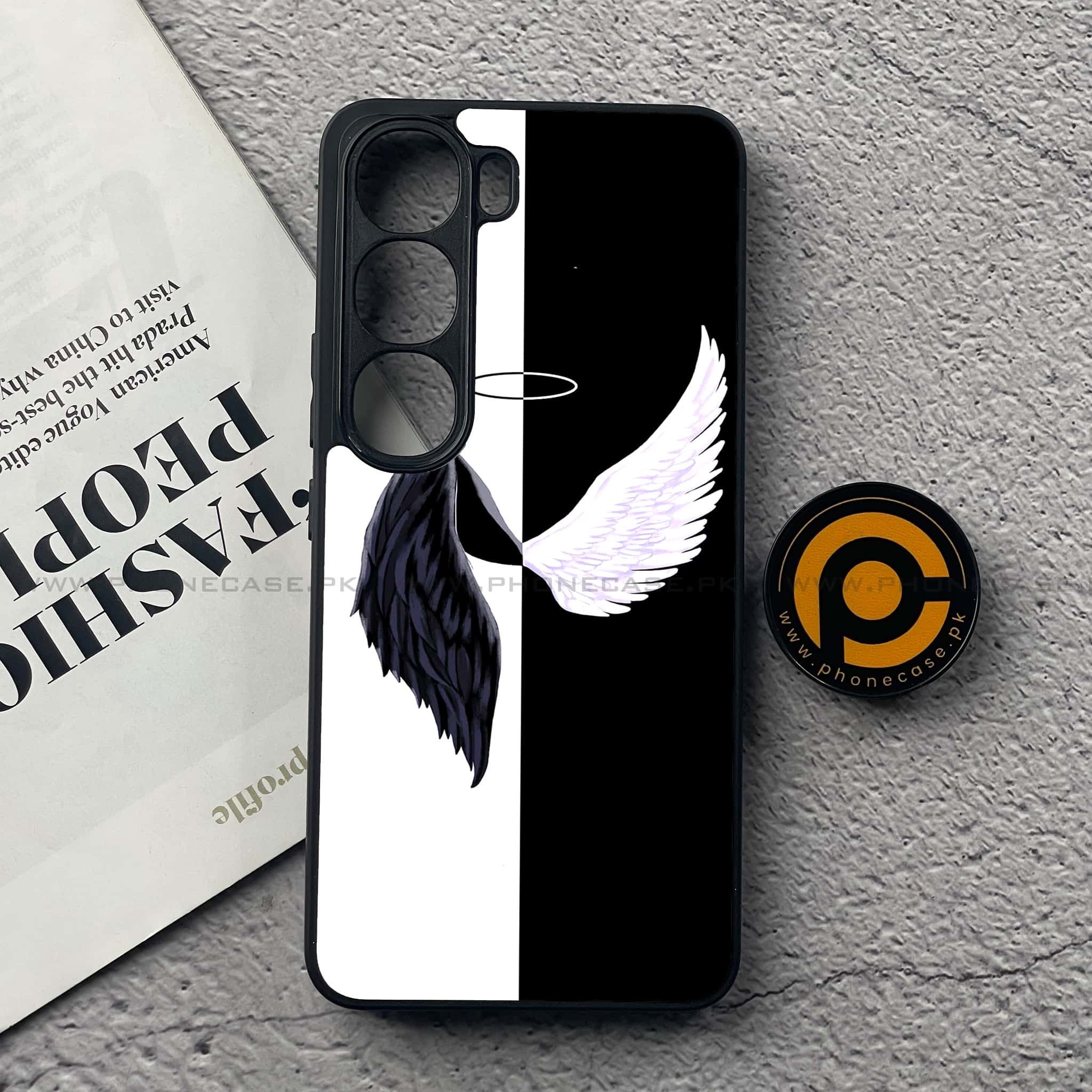 Vivo V40 Lite (IDN) - Angel Wings 2.0 Series - Premium Metal Printed soft Bumper Shock Proof Case