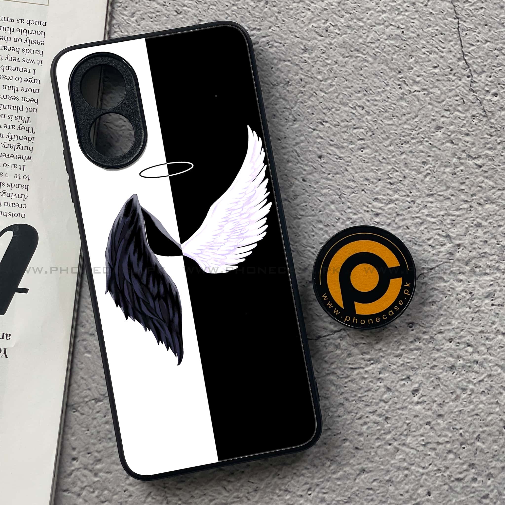Oppo A18 4G - Angel Wings 2.0 Series - Premium Printed Glass soft Bumper shock Proof Case