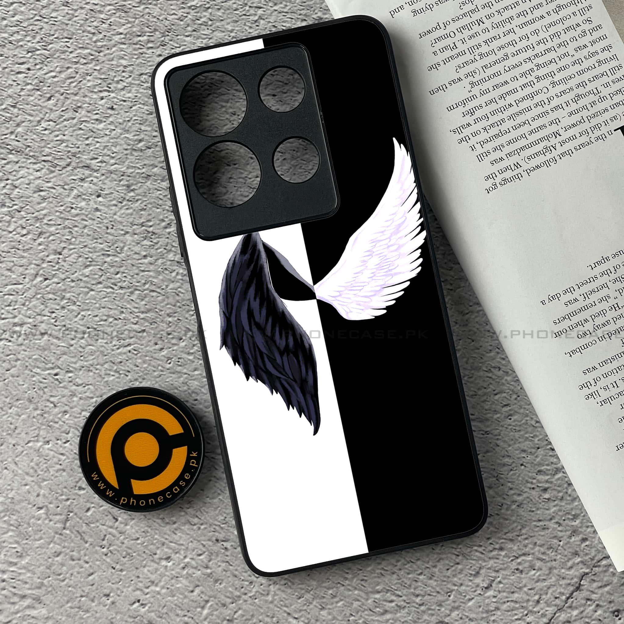 Infinix Note 30 - Angel Wings 2.0 Series - Premium Printed Glass soft Bumper shock Proof Case