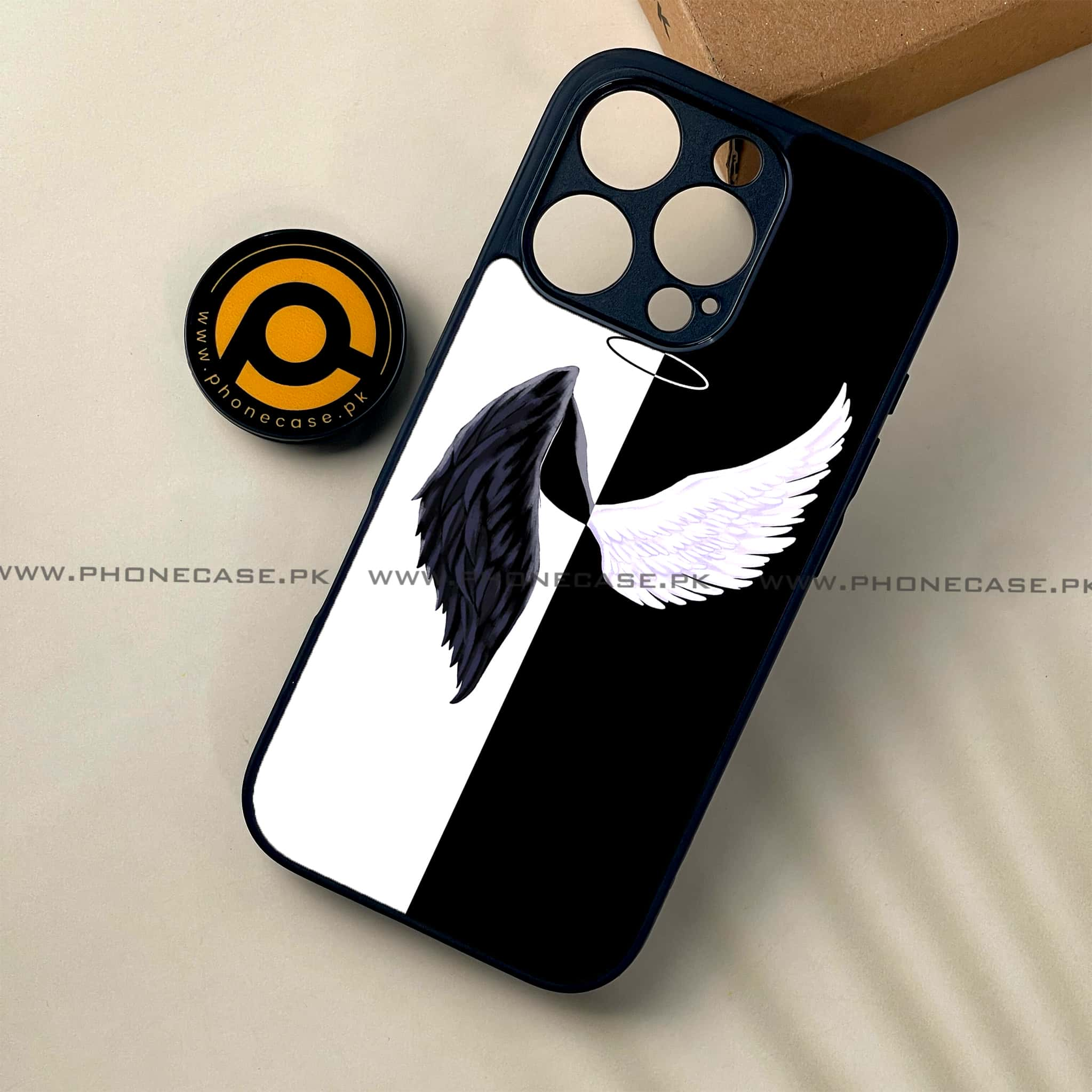 iPhone 16 Pro - Angel Wings 2.0 Series - Premium Printed Glass soft Bumper shock Proof Case