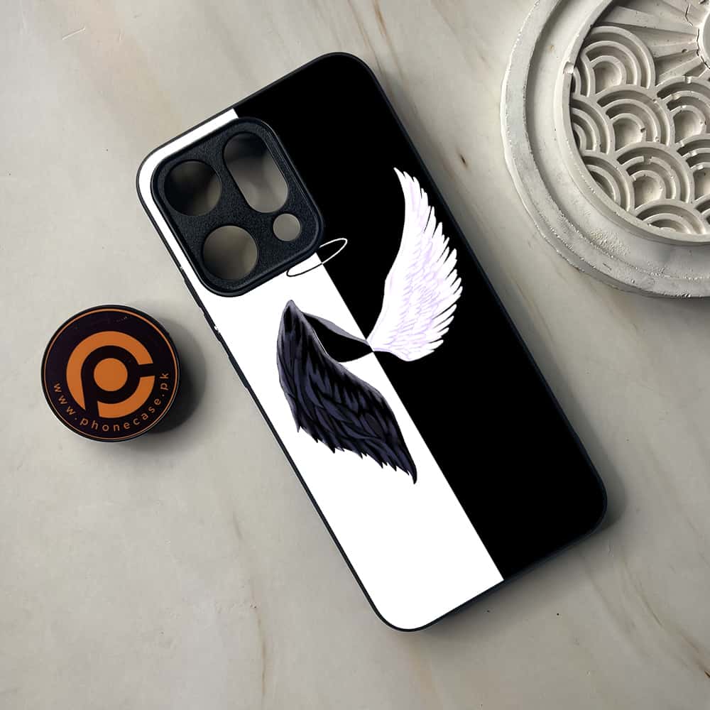 Oppo Reno 14 5G - Angel Wings 2.0 Series - Premium Metal Printed soft Bumper shock Proof Case