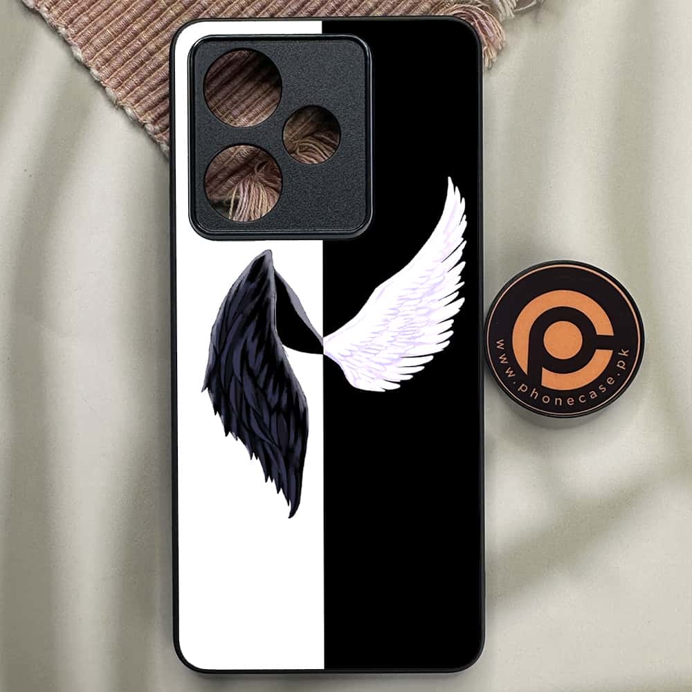 Realme GT 6 - Angel Wings 2.0 Series - Premium Metal Printed soft Bumper shock Proof Case