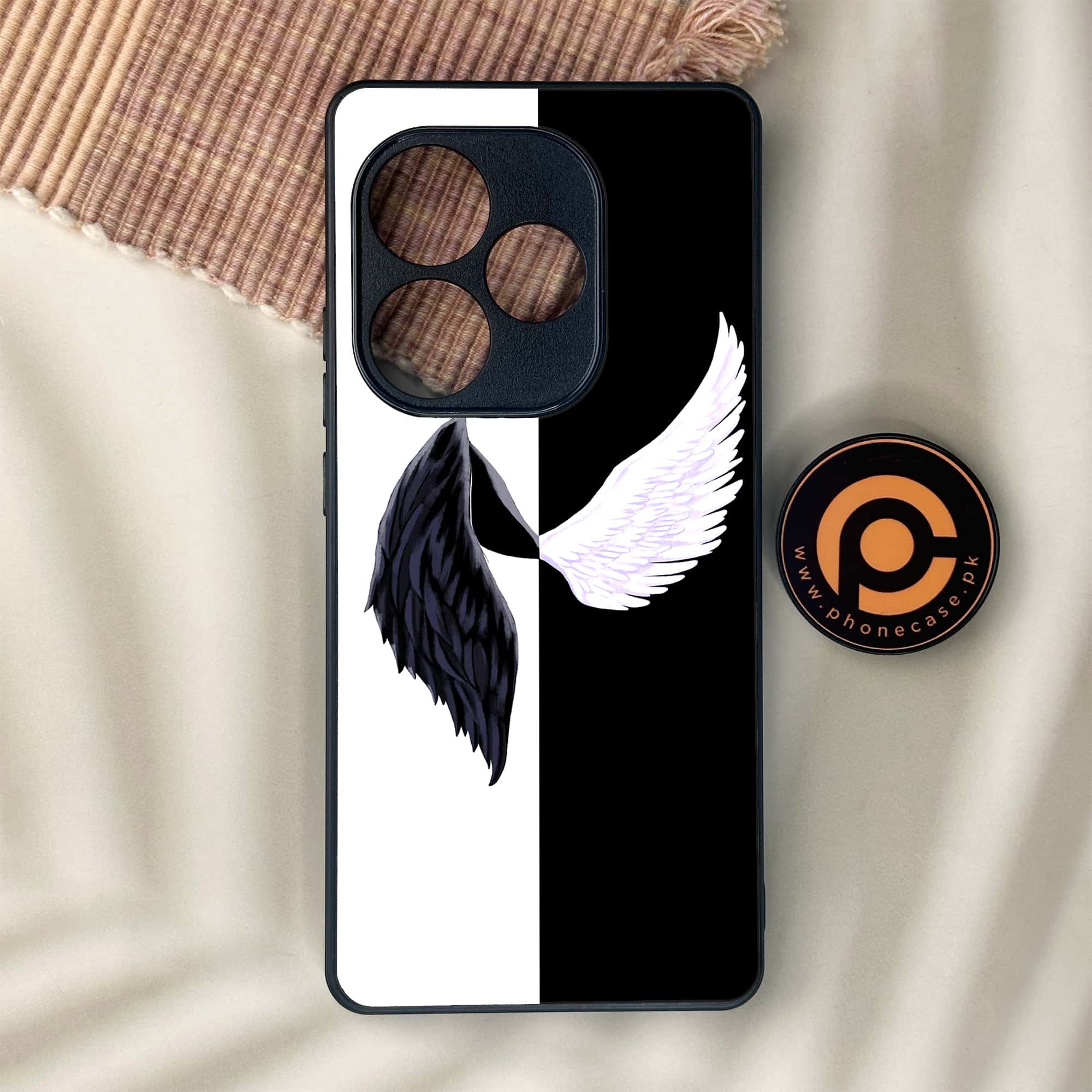 Realme GT 6 - Angel Wings 2.0 Series - Premium Metal Printed soft Bumper shock Proof Case