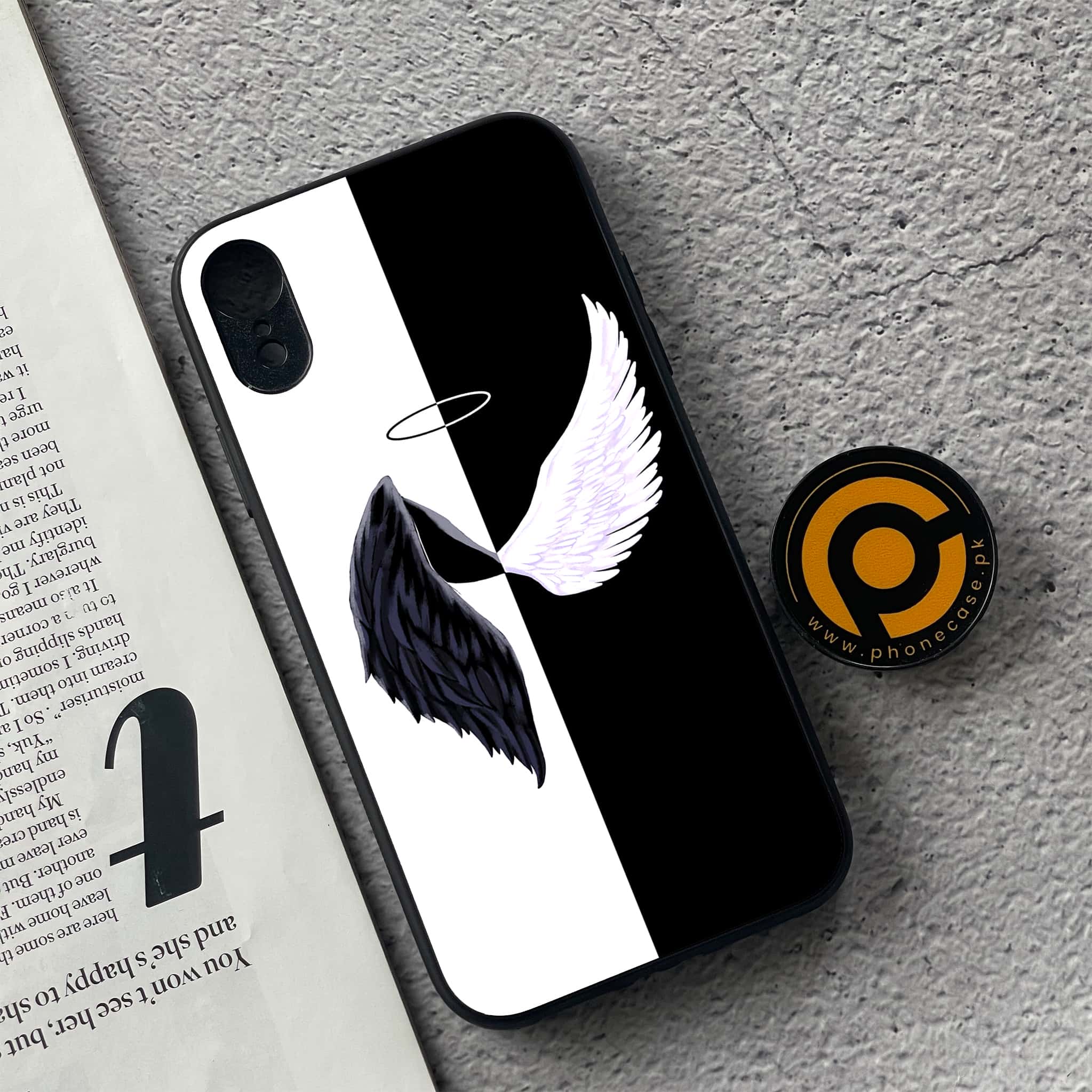 iPhone XR - Angel Wings 2.0 Series - Premium Metal Printed soft Bumper shock Proof Case