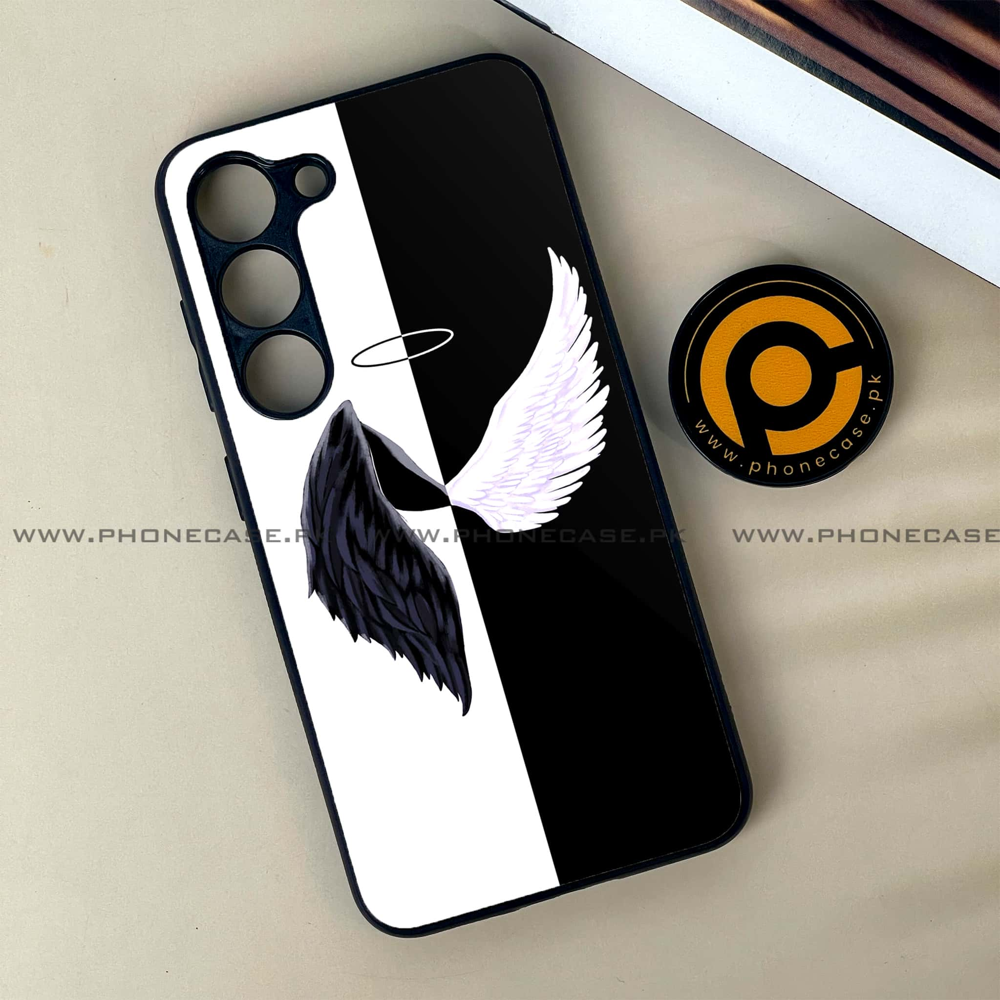 Samsung Galaxy S23 - Angel Wings 2.0 Series - Premium Printed Glass soft Bumper shock Proof Case