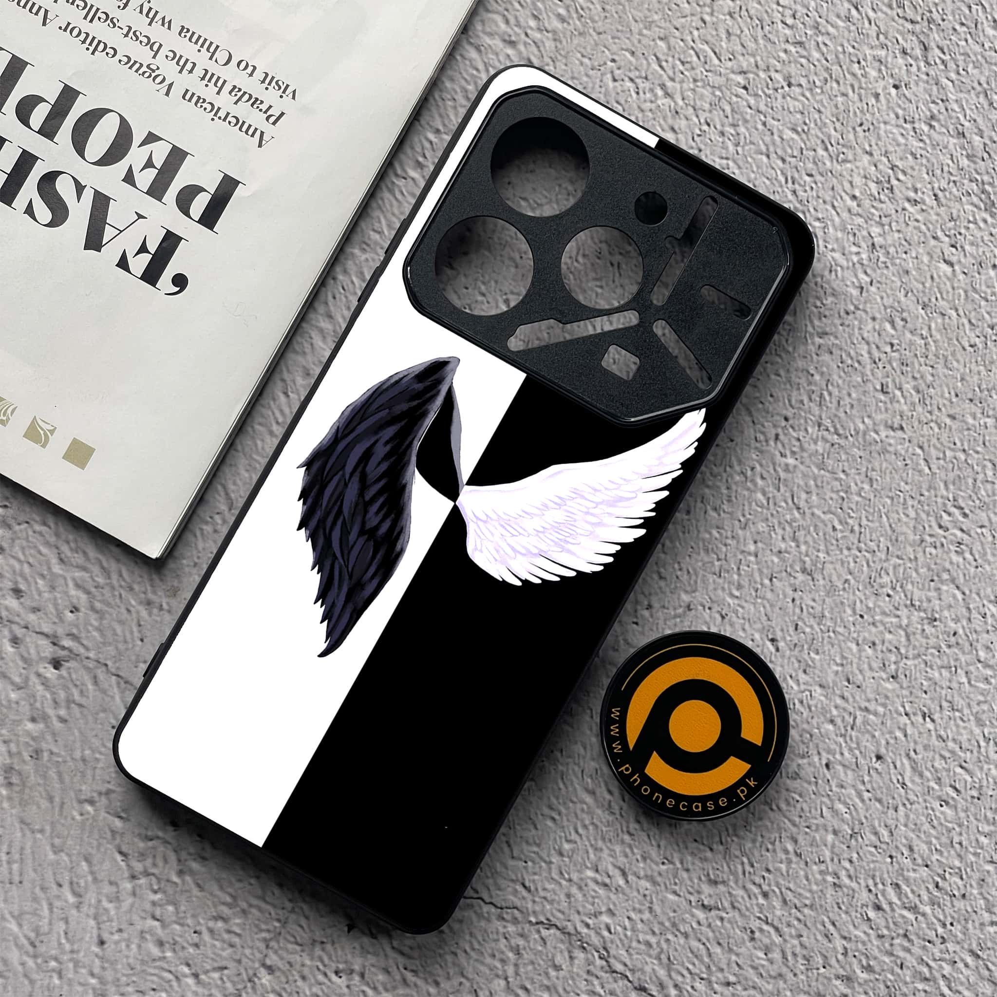 Tecno Pova 6 Neo - Angel Wings 2.0 Series - Premium Metal  Printed soft Bumper shock Proof Case